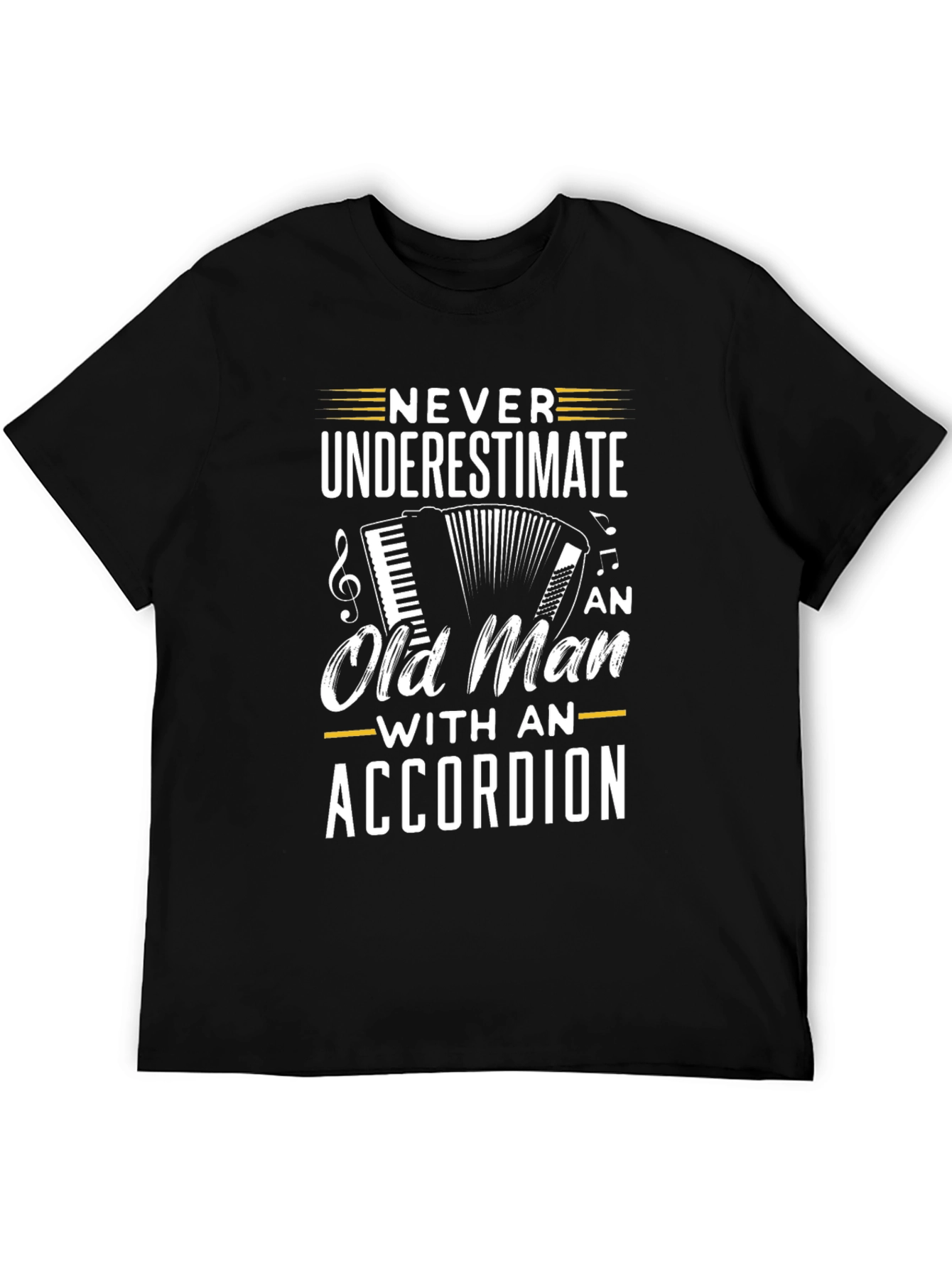 Never Underestimate Accordion Old Man T-Shirt