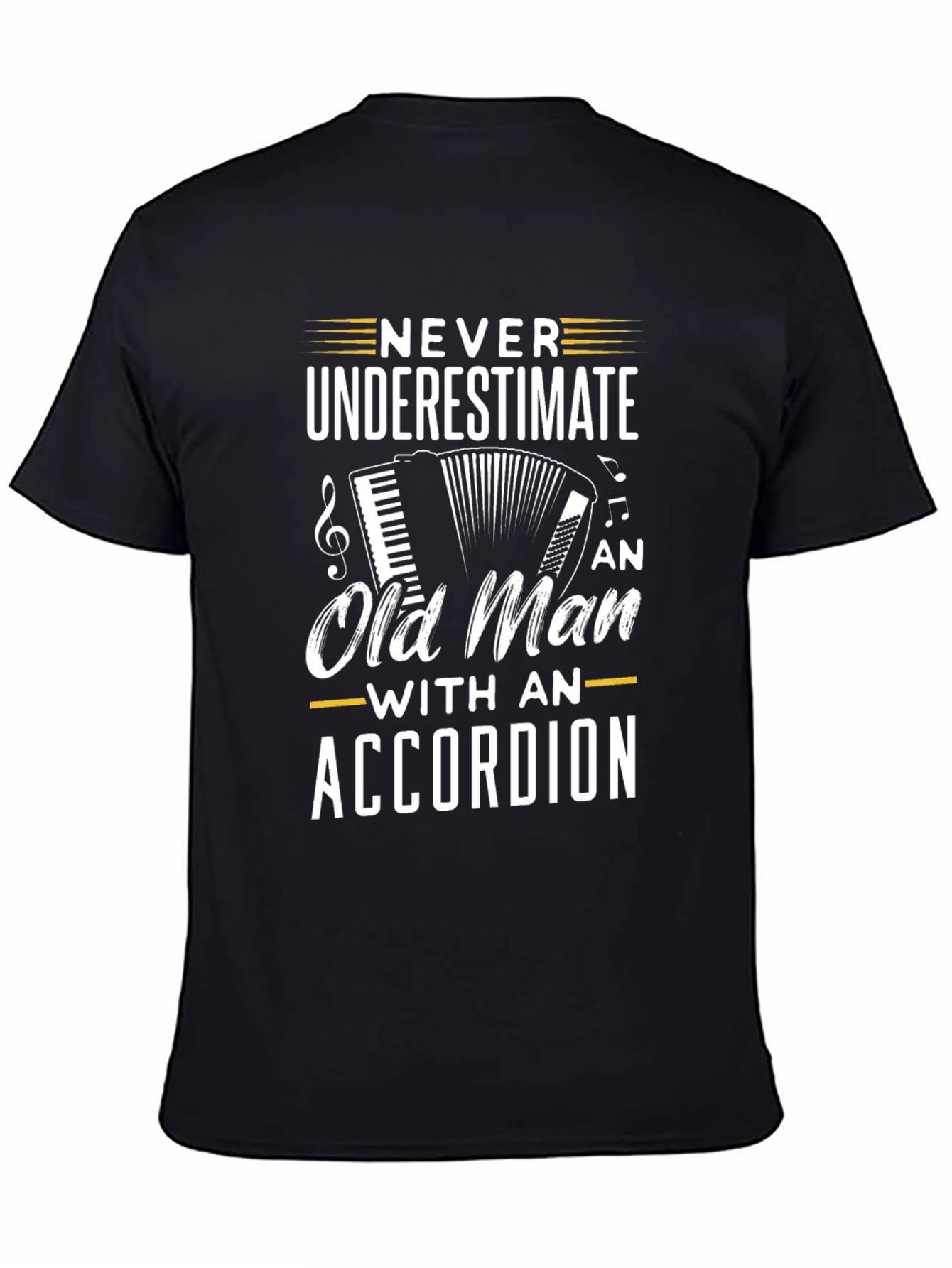 Never Underestimate Accordion Old Man T-Shirt