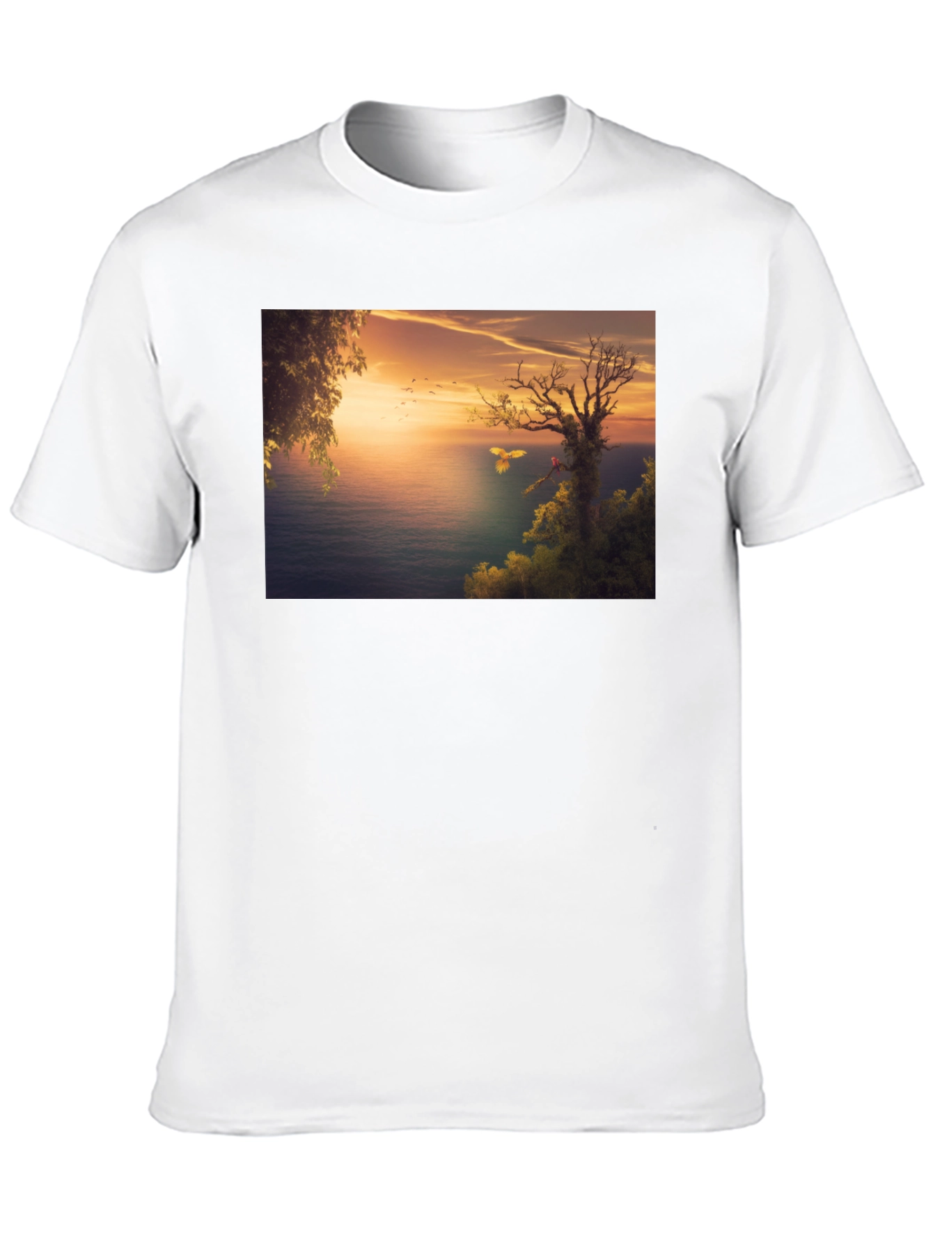 Sunset Seascape Graphic Tee - Black