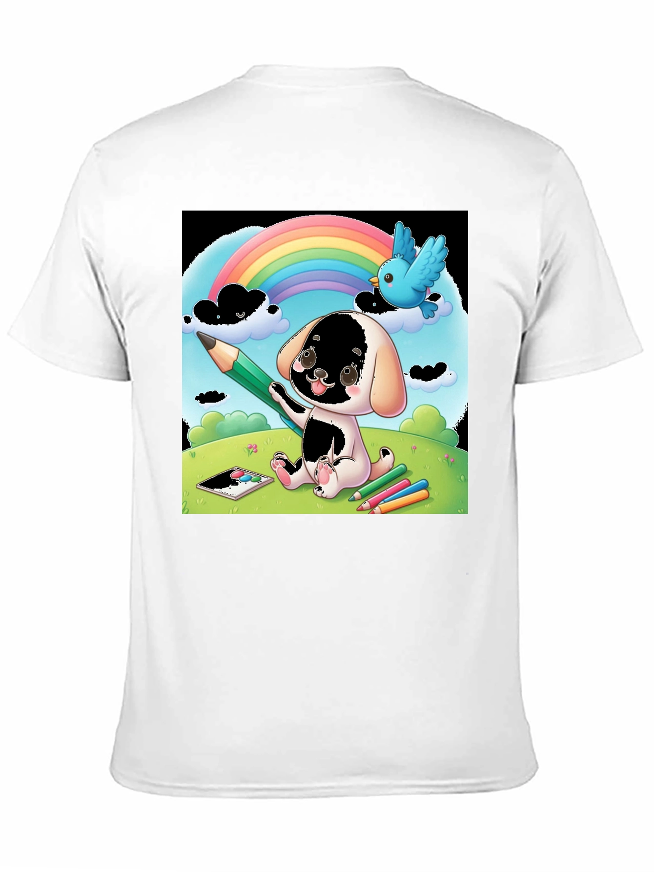 Cartoon Puppy Rainbow T-Shirt