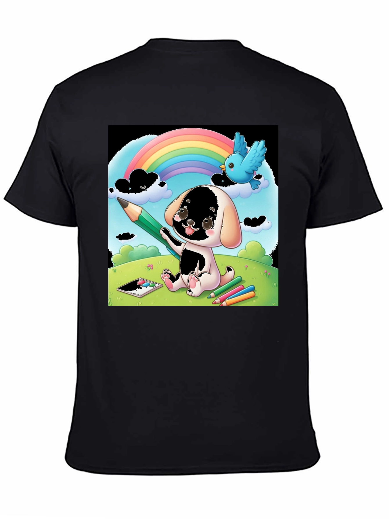 Cartoon Puppy Rainbow T-Shirt