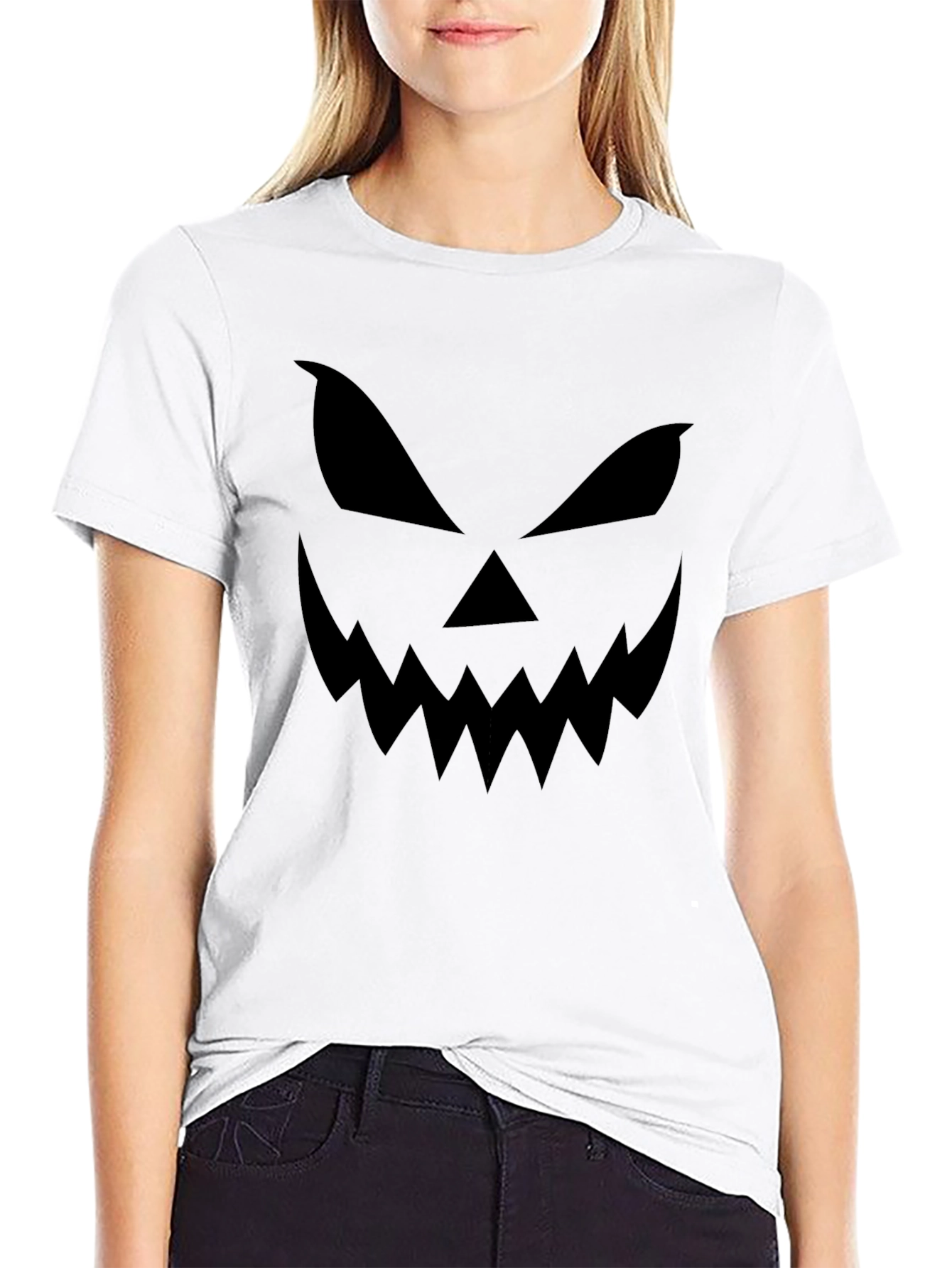 Halloween Face Black T-Shirt - Spooky Season