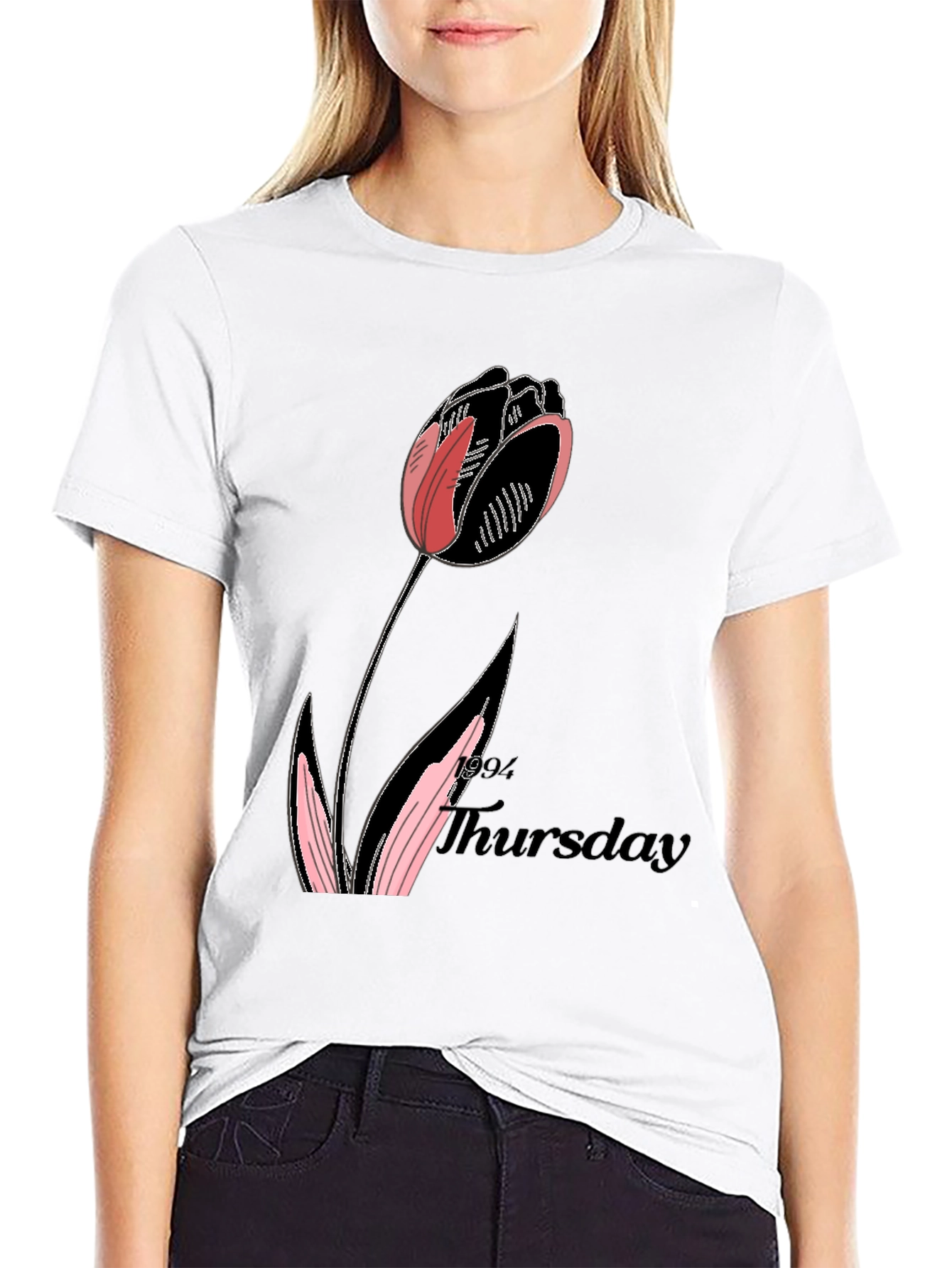 Tulip Thursday Black T-Shirt