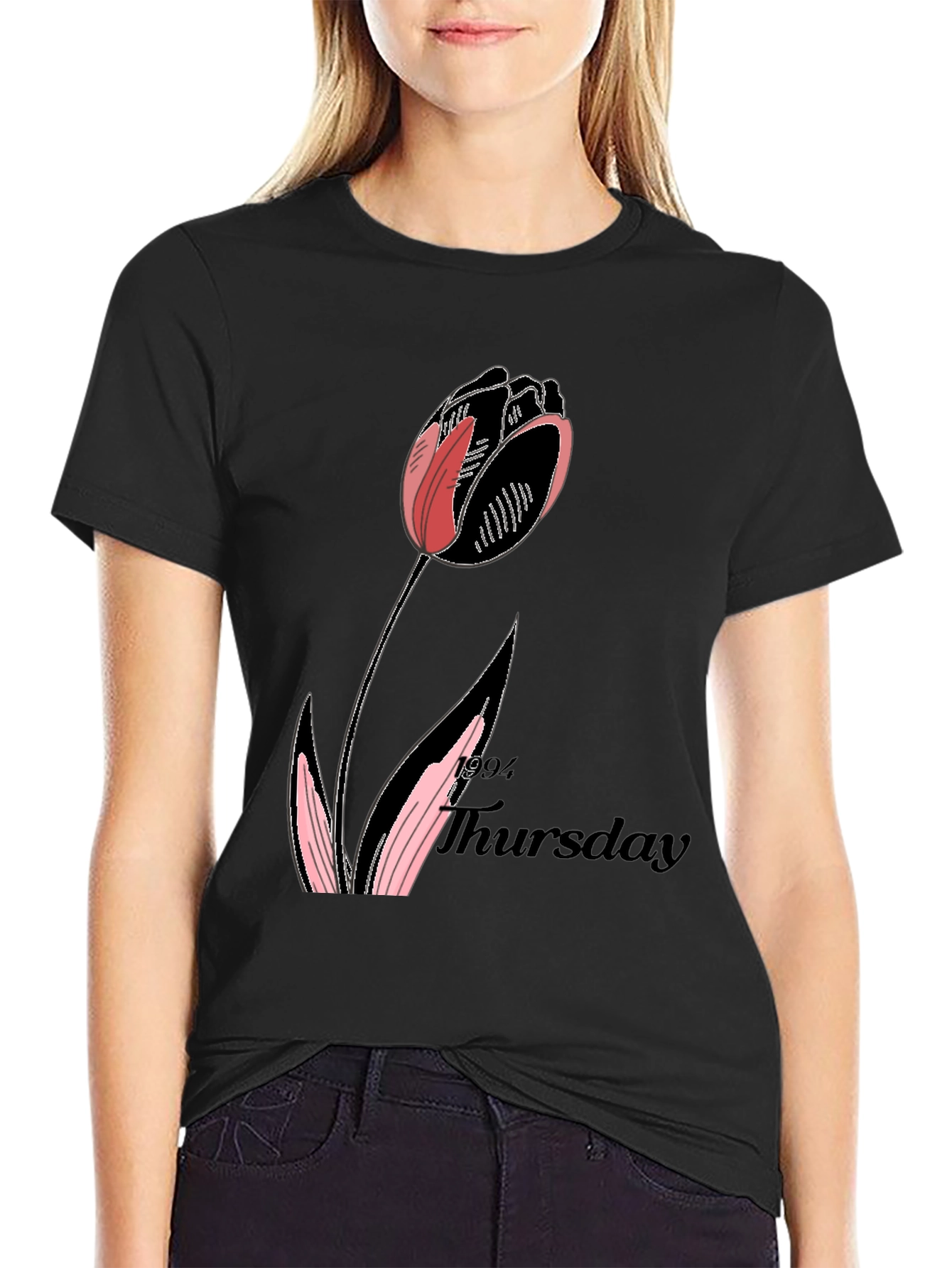 Tulip Thursday Black T-Shirt