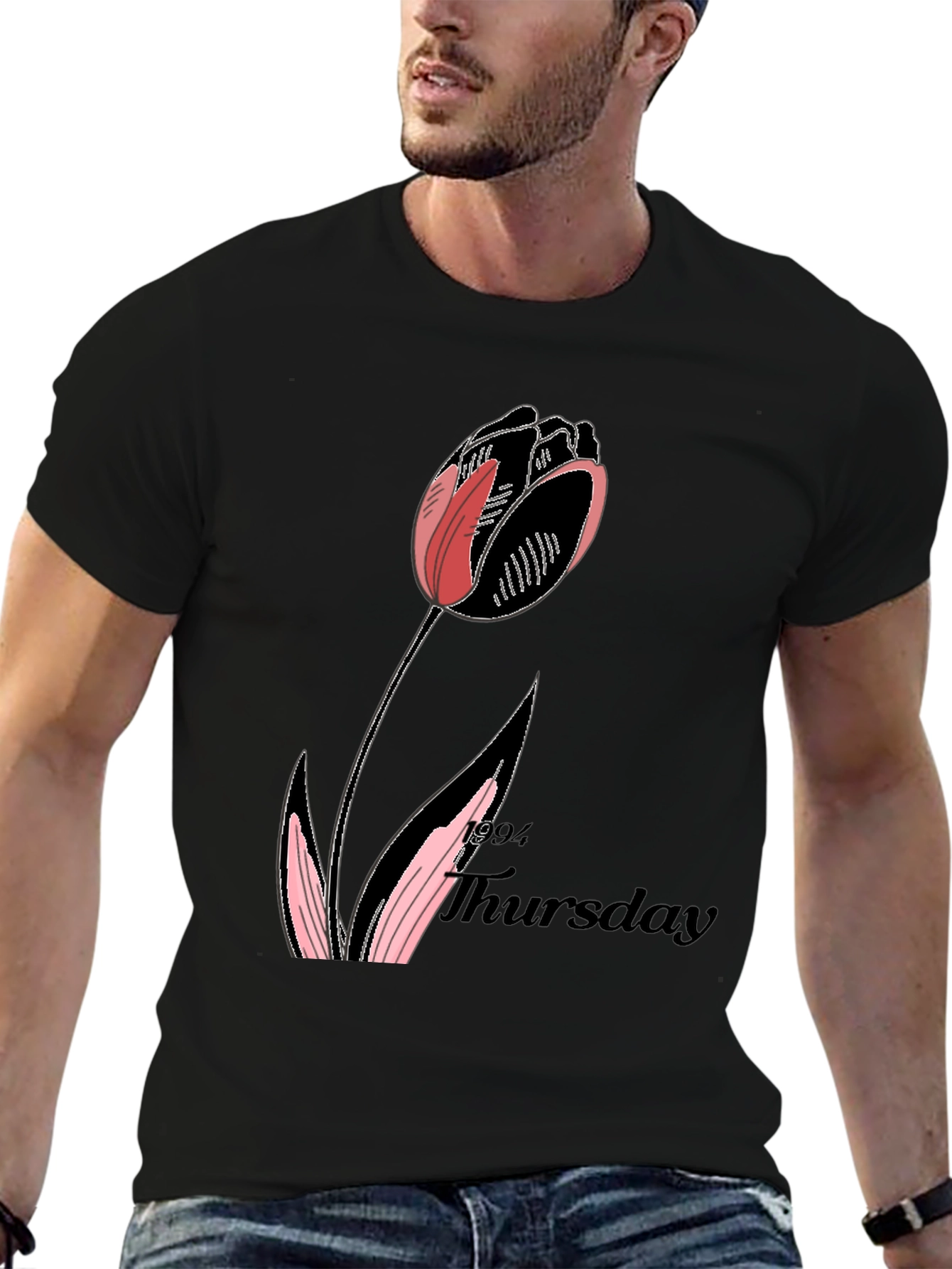 Tulip Thursday Black T-Shirt