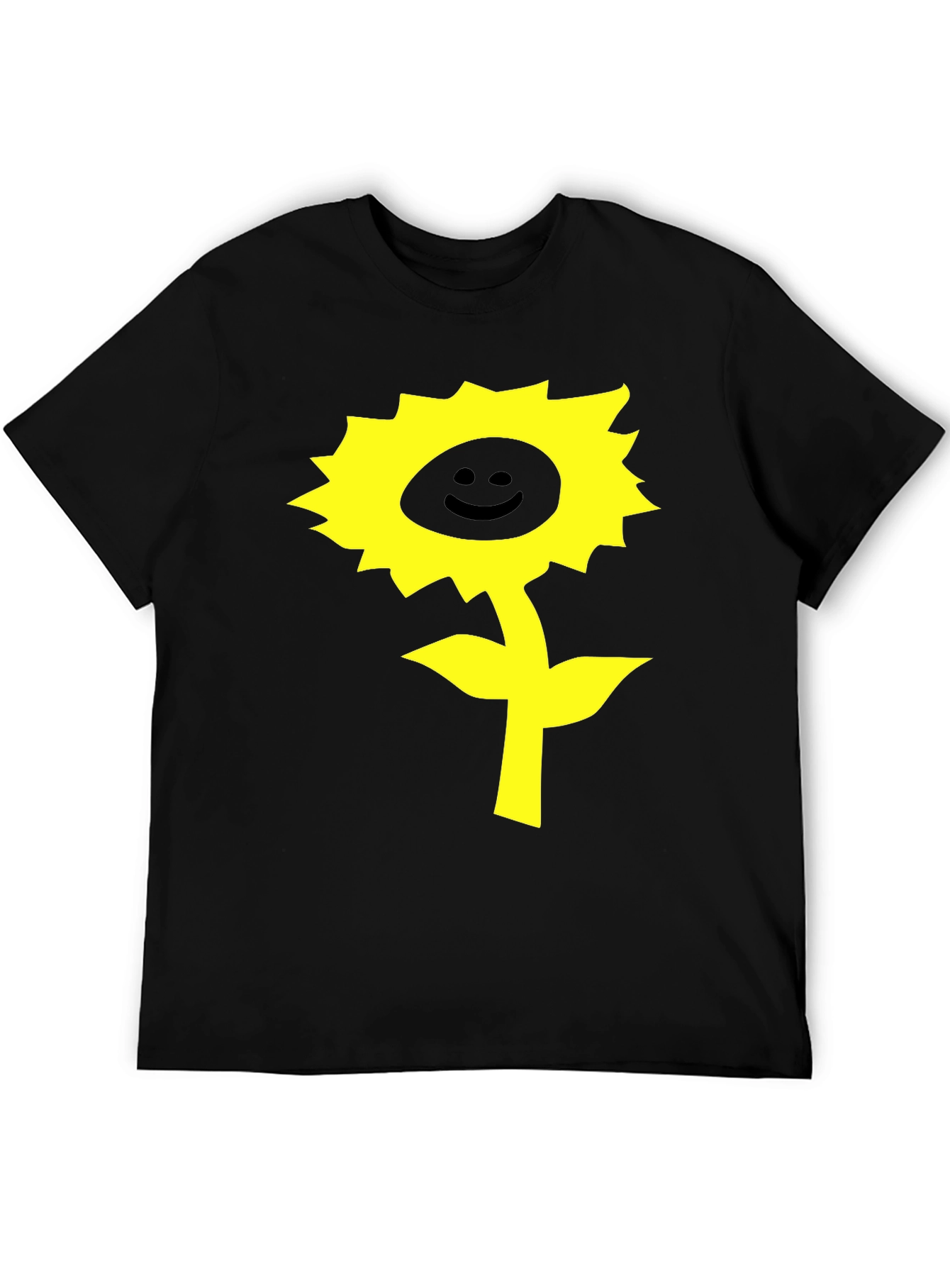 Happy Sunflower Graphic T-Shirt - Black