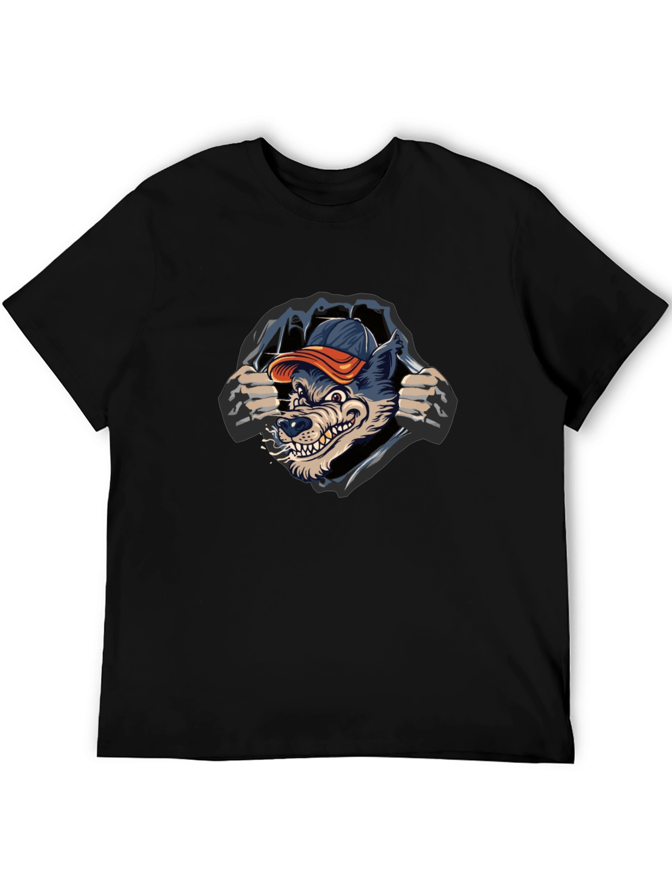 Cool Wolf Graphic Black T-Shirt