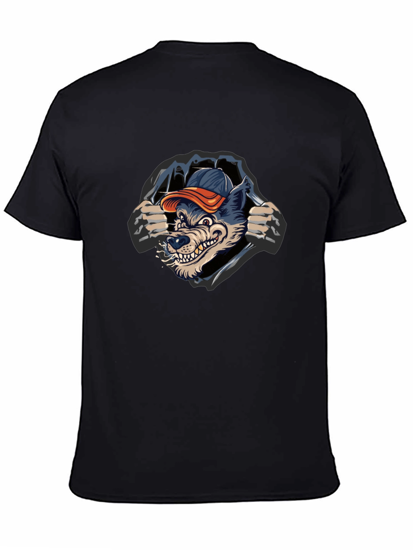 Cool Wolf Graphic Black T-Shirt