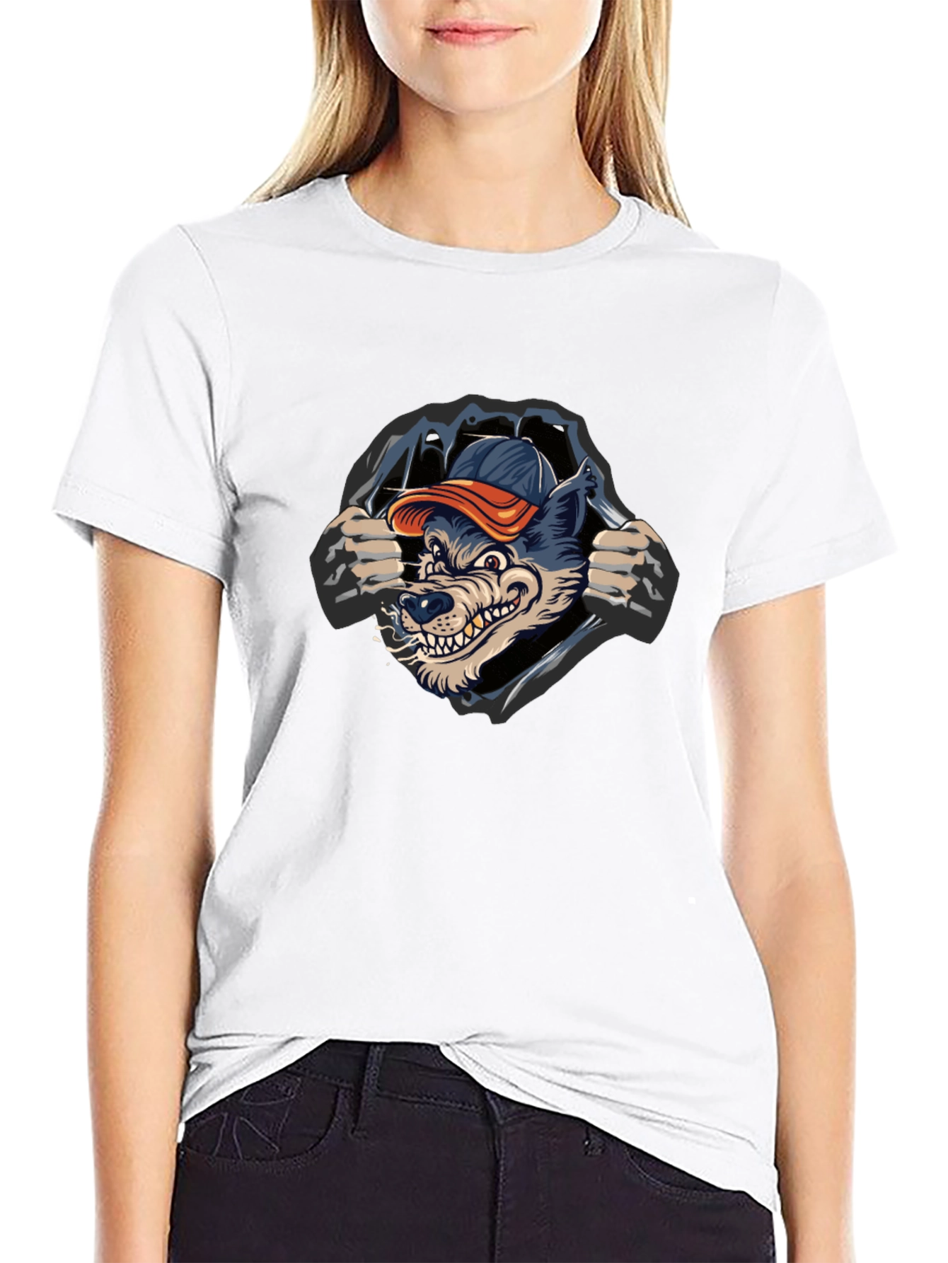Cool Wolf Graphic Black T-Shirt