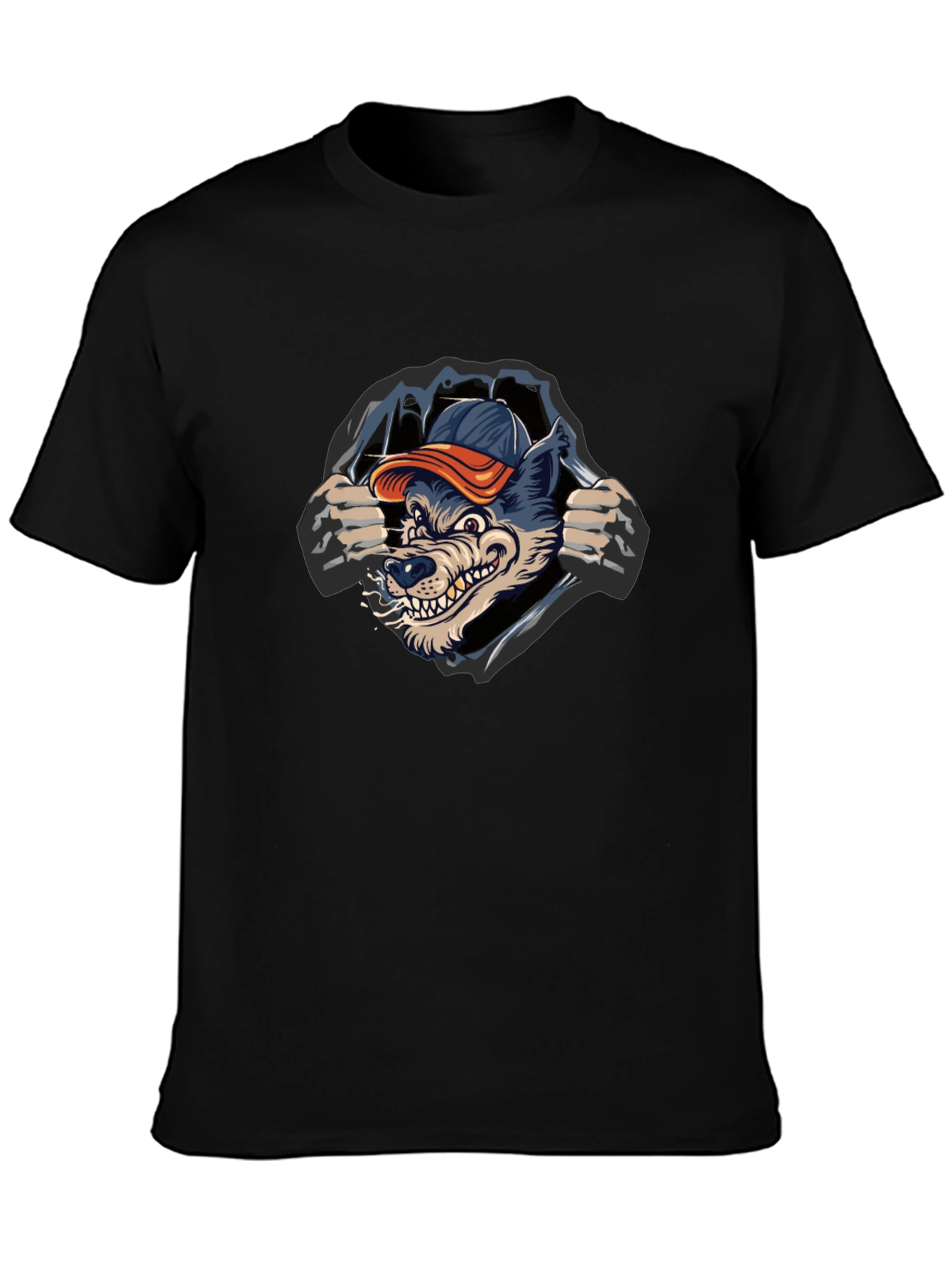 Cool Wolf Graphic Black T-Shirt