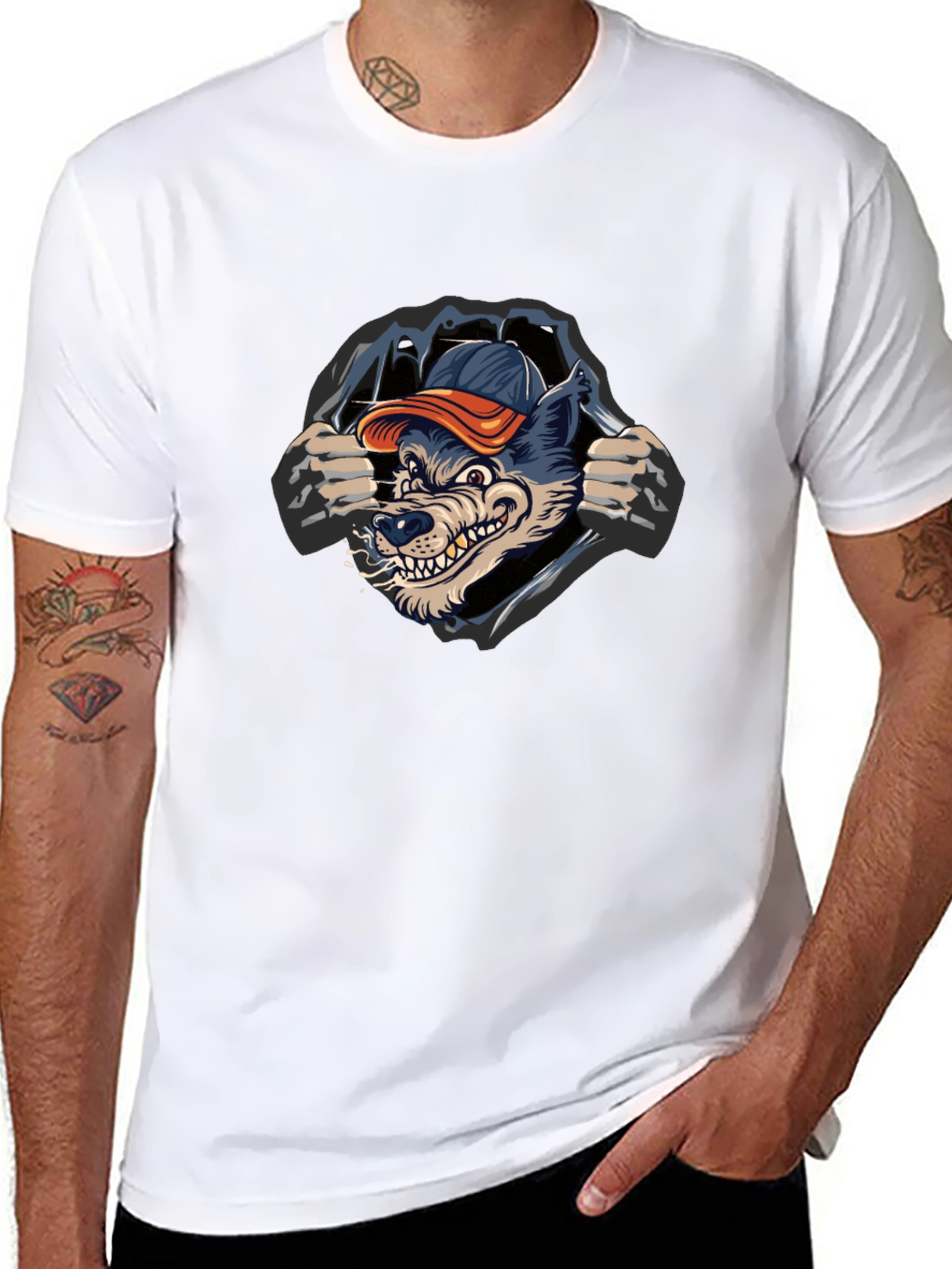 Cool Wolf Graphic Black T-Shirt