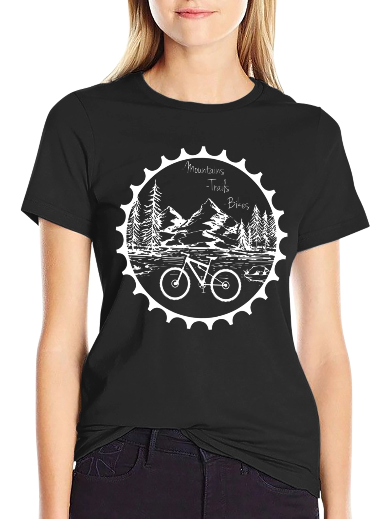 Mountains Trails Bikes Graphic Tee