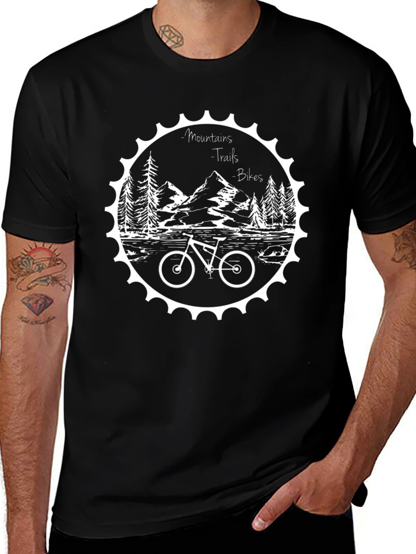 Mountains Trails Bikes Graphic Tee