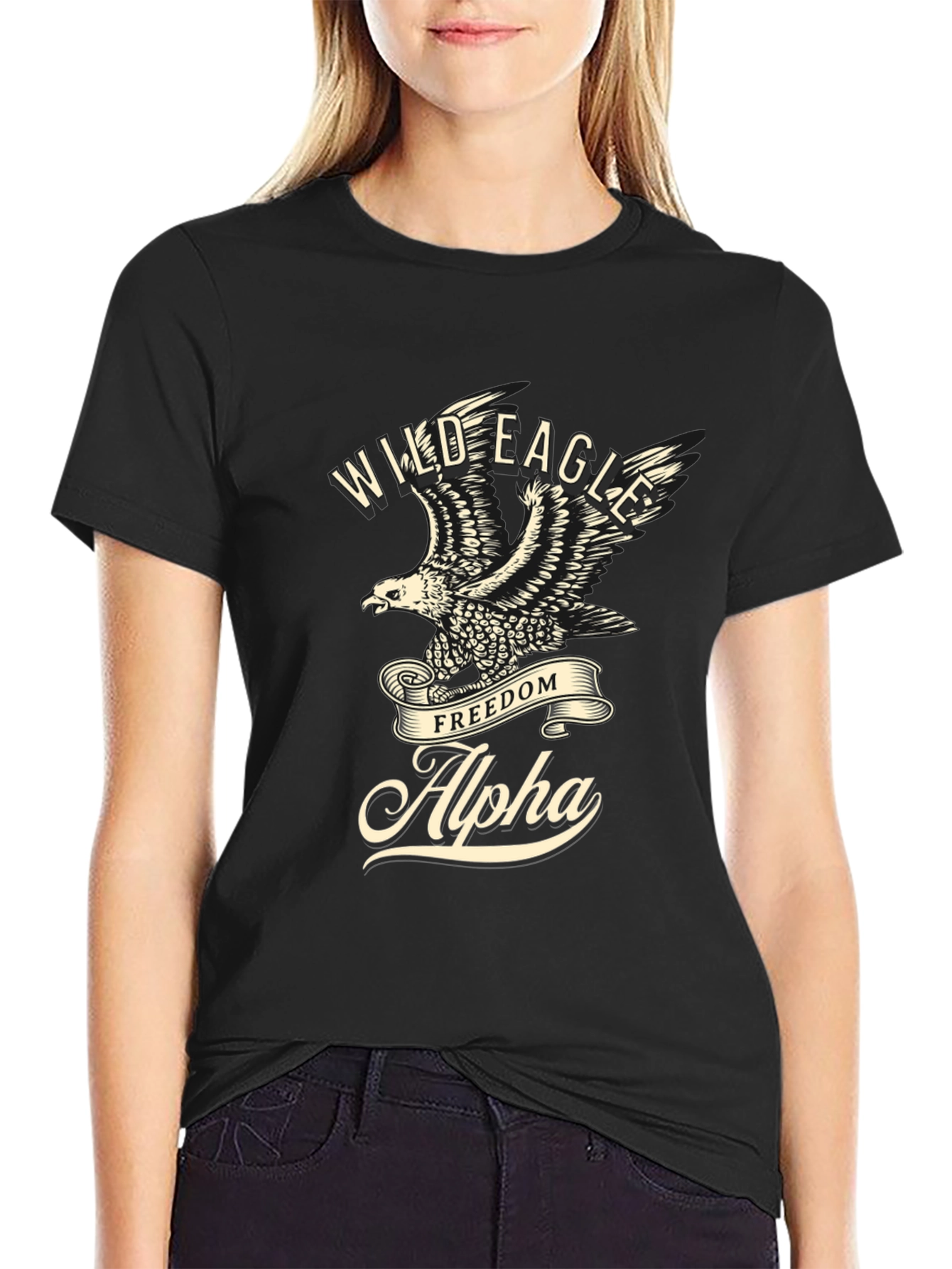 Wild Eagle Alpha Black Graphic Tee