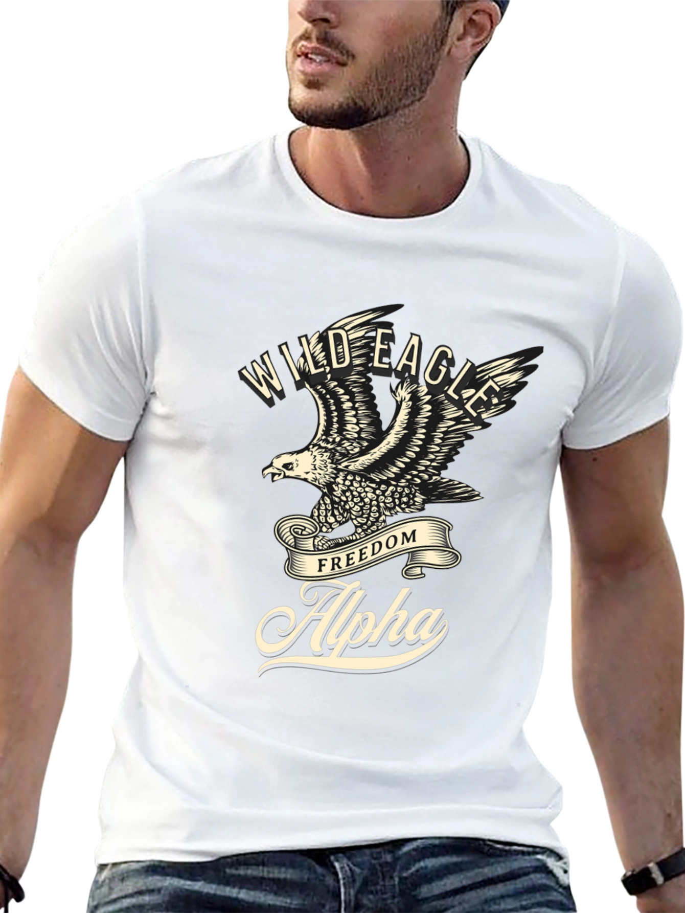 Wild Eagle Alpha Black Graphic Tee
