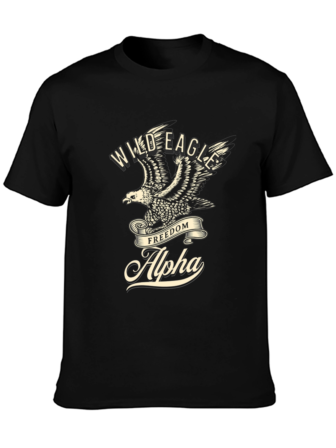 Wild Eagle Alpha Black Graphic Tee