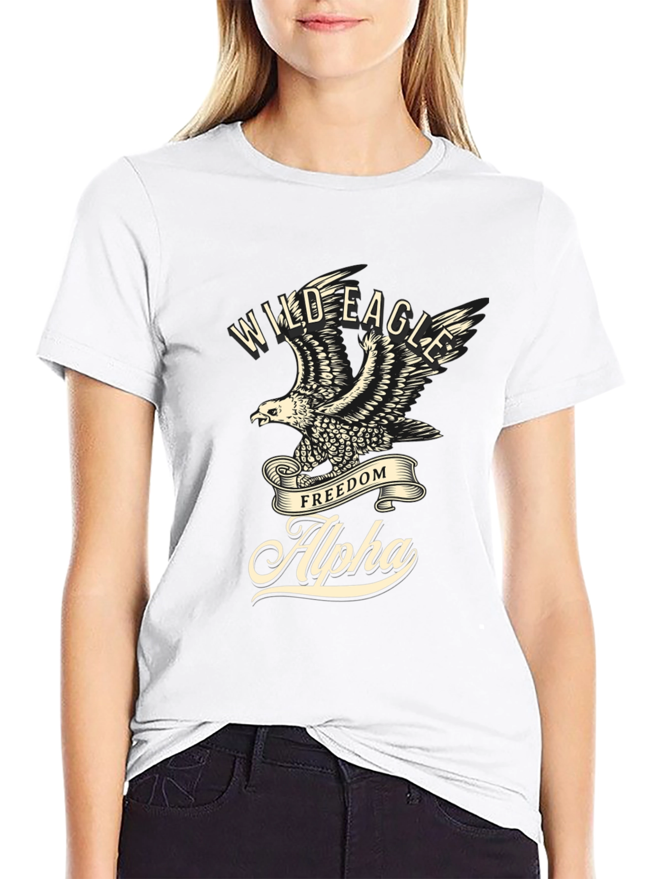 Wild Eagle Alpha Black Graphic Tee