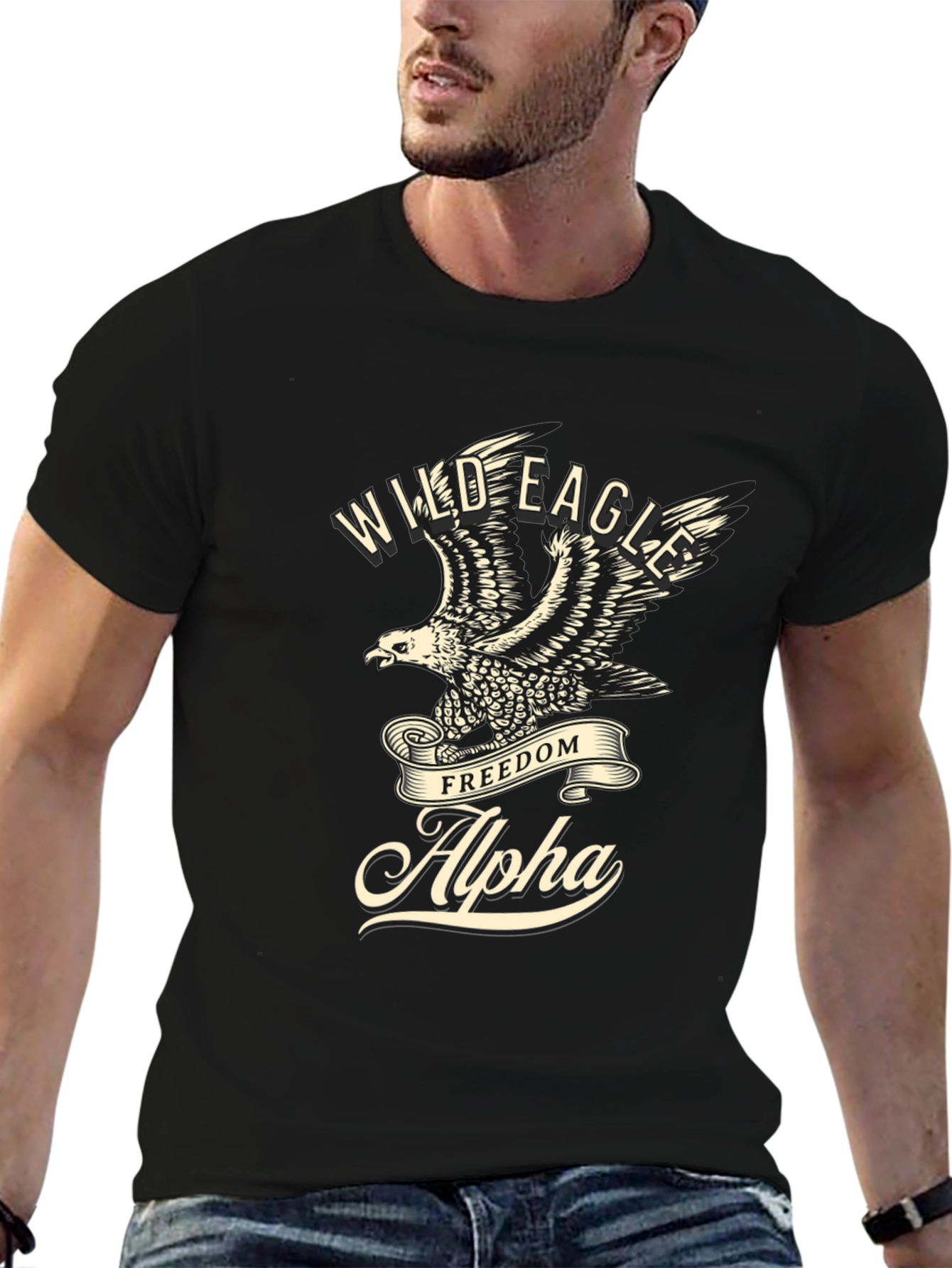 Wild Eagle Alpha Black Graphic Tee