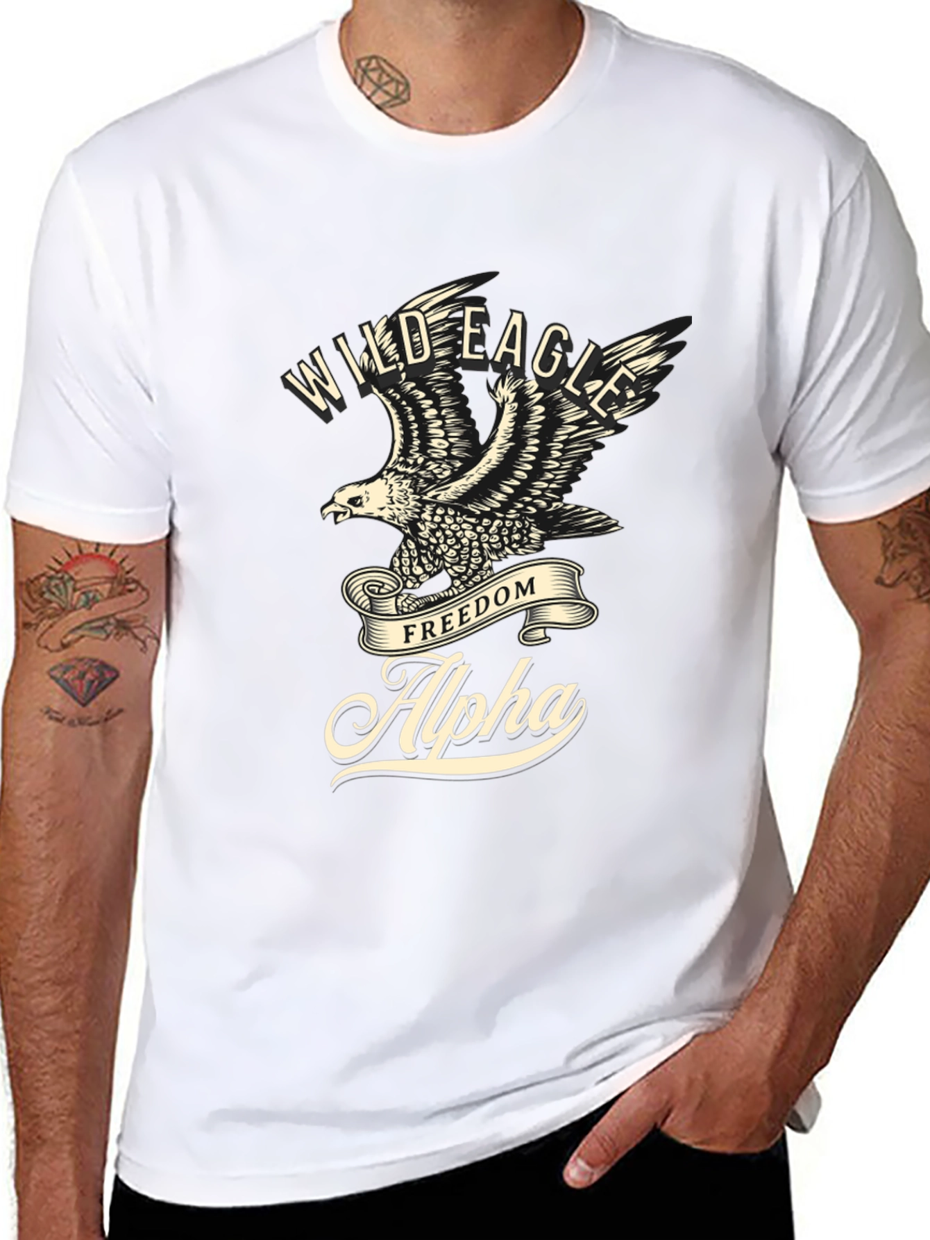Wild Eagle Alpha Black Graphic Tee