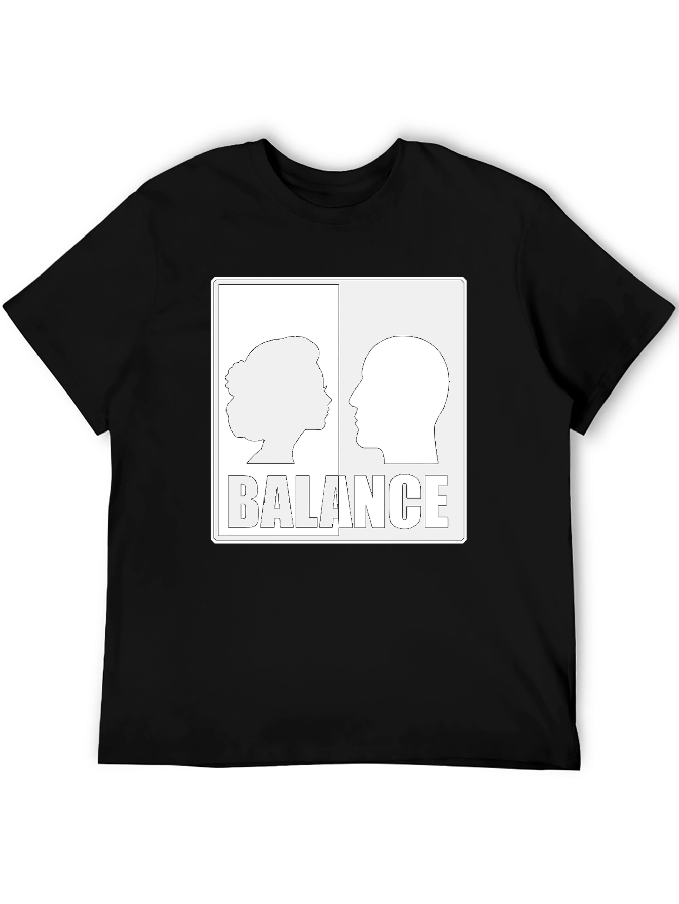 Balance Graphic Print Black T-Shirt