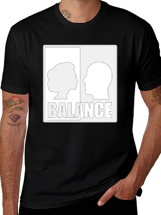 Balance Graphic Print Black T-Shirt