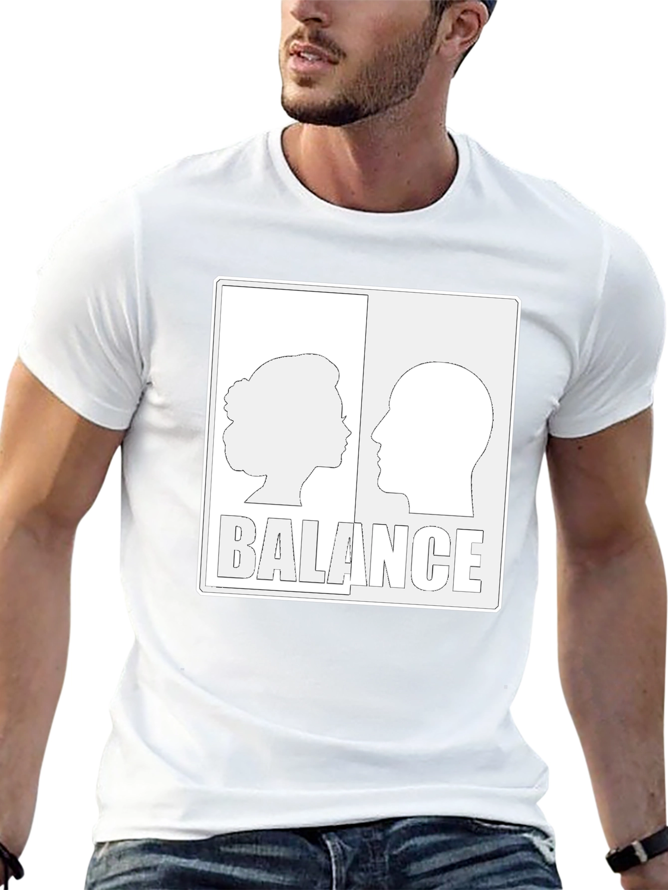 Balance Graphic Print Black T-Shirt