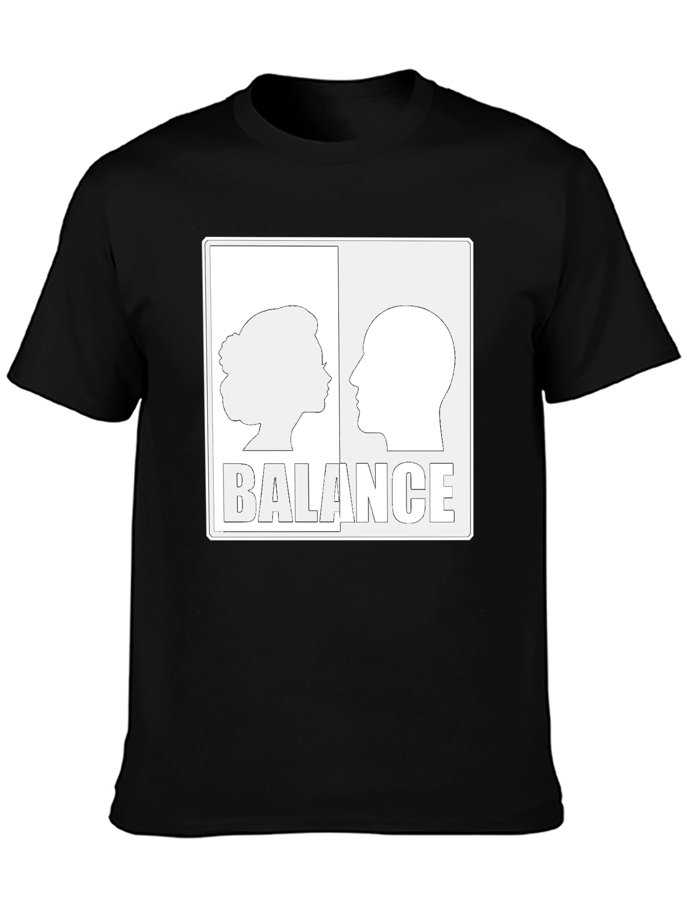 Balance Graphic Print Black T-Shirt