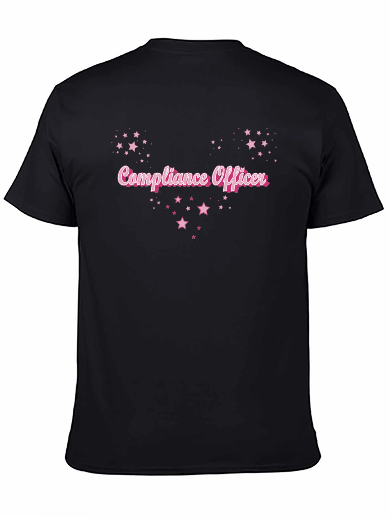 Compliance Officer Pink Star Black T-Shirt