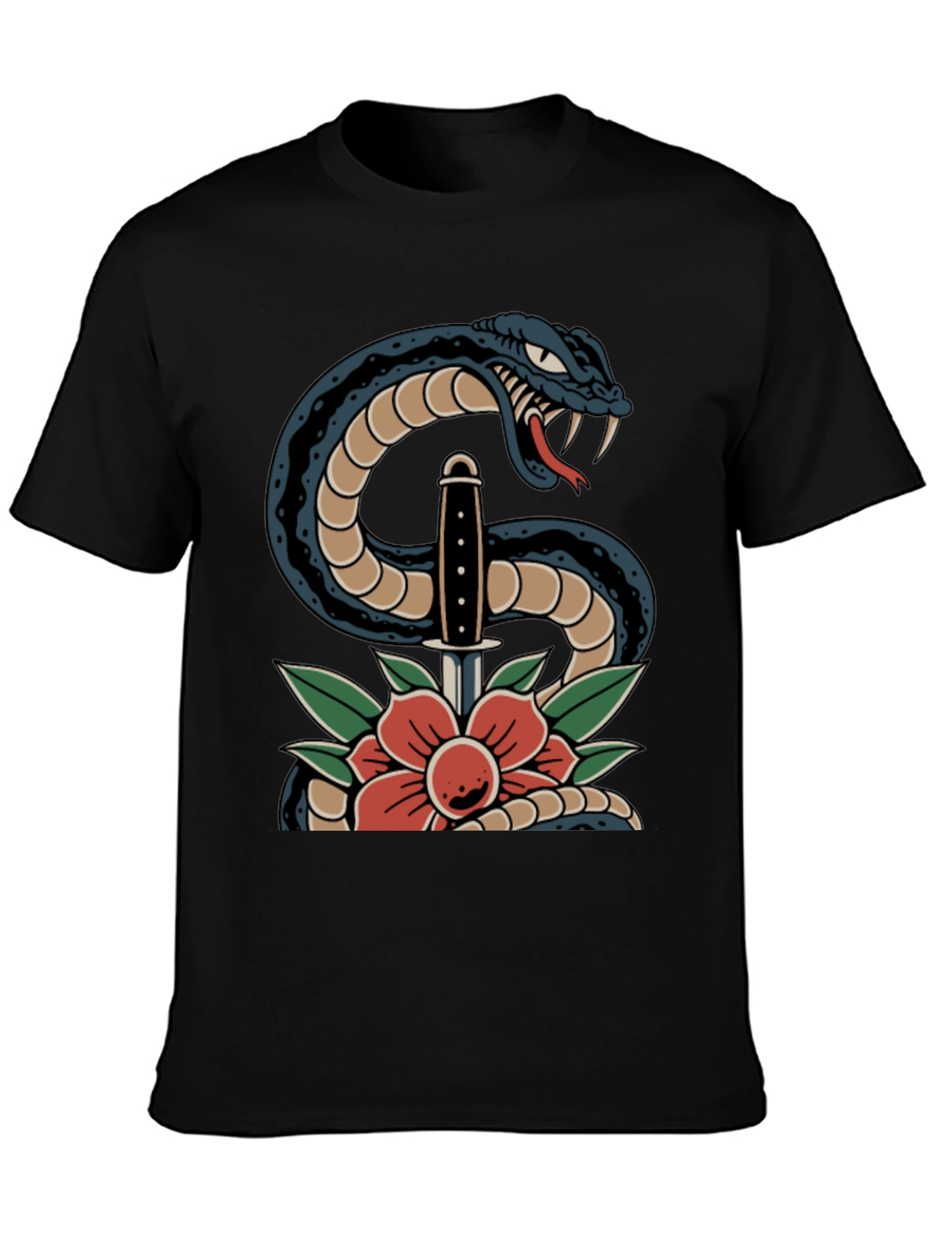 Snake & Dagger Graphic Tee - Black T-Shirt