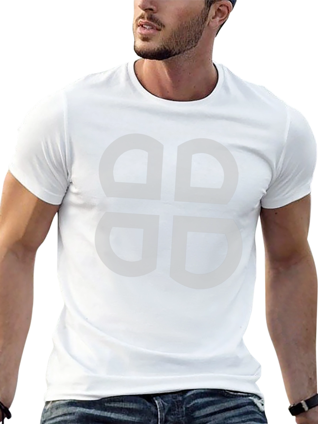 Abstract Symbol Graphic Tee - Mens Black Casual T-Shirt