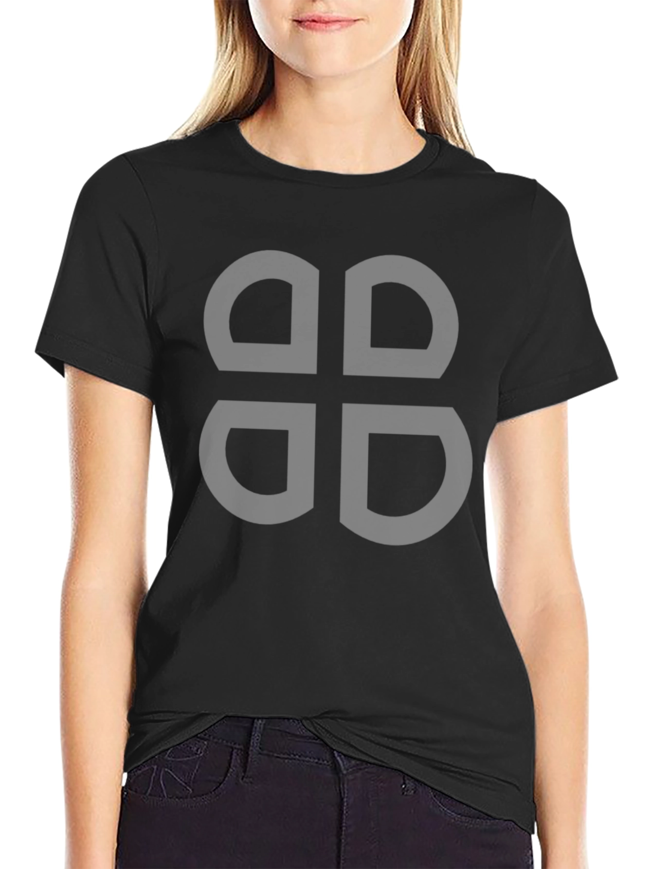 Abstract Symbol Graphic Tee - Mens Black Casual T-Shirt
