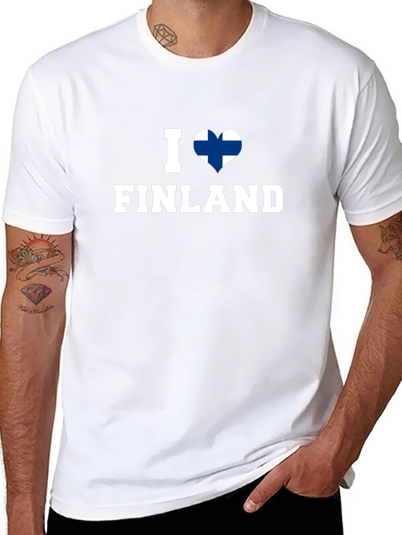 I Love Finland T-Shirt - Finnish Flag Heart