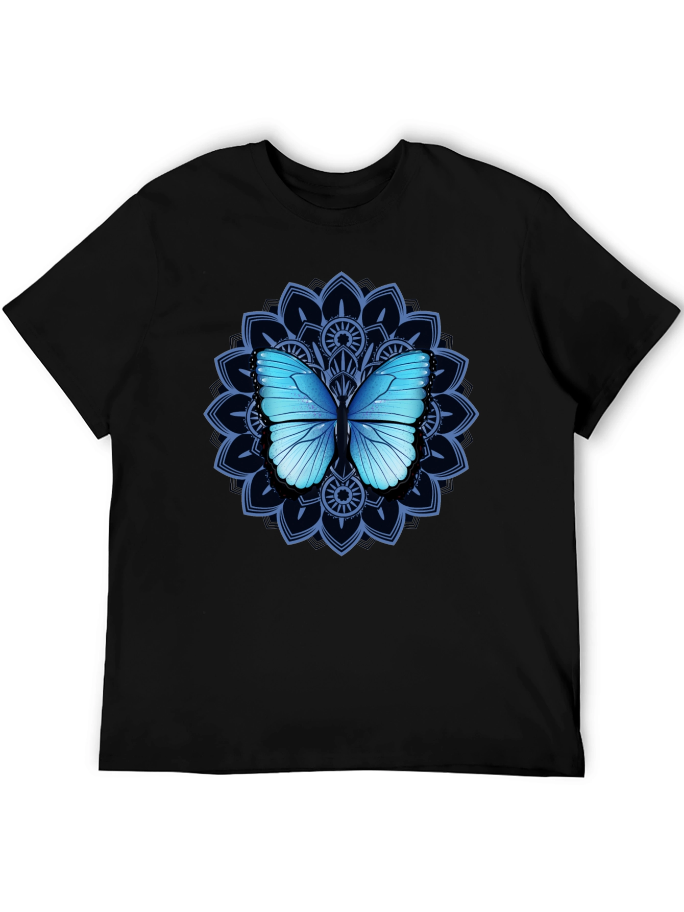 Butterfly Mandala Graphic Tee - Elegant Design