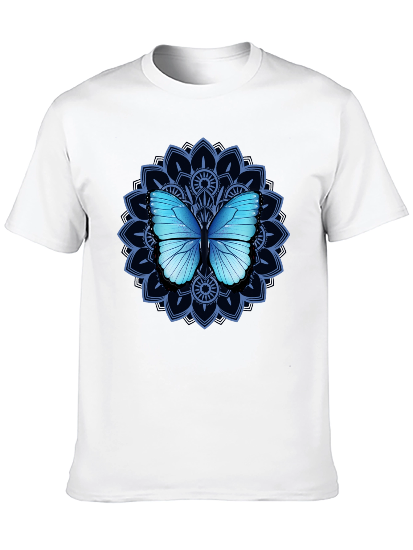 Butterfly Mandala Graphic Tee - Elegant Design