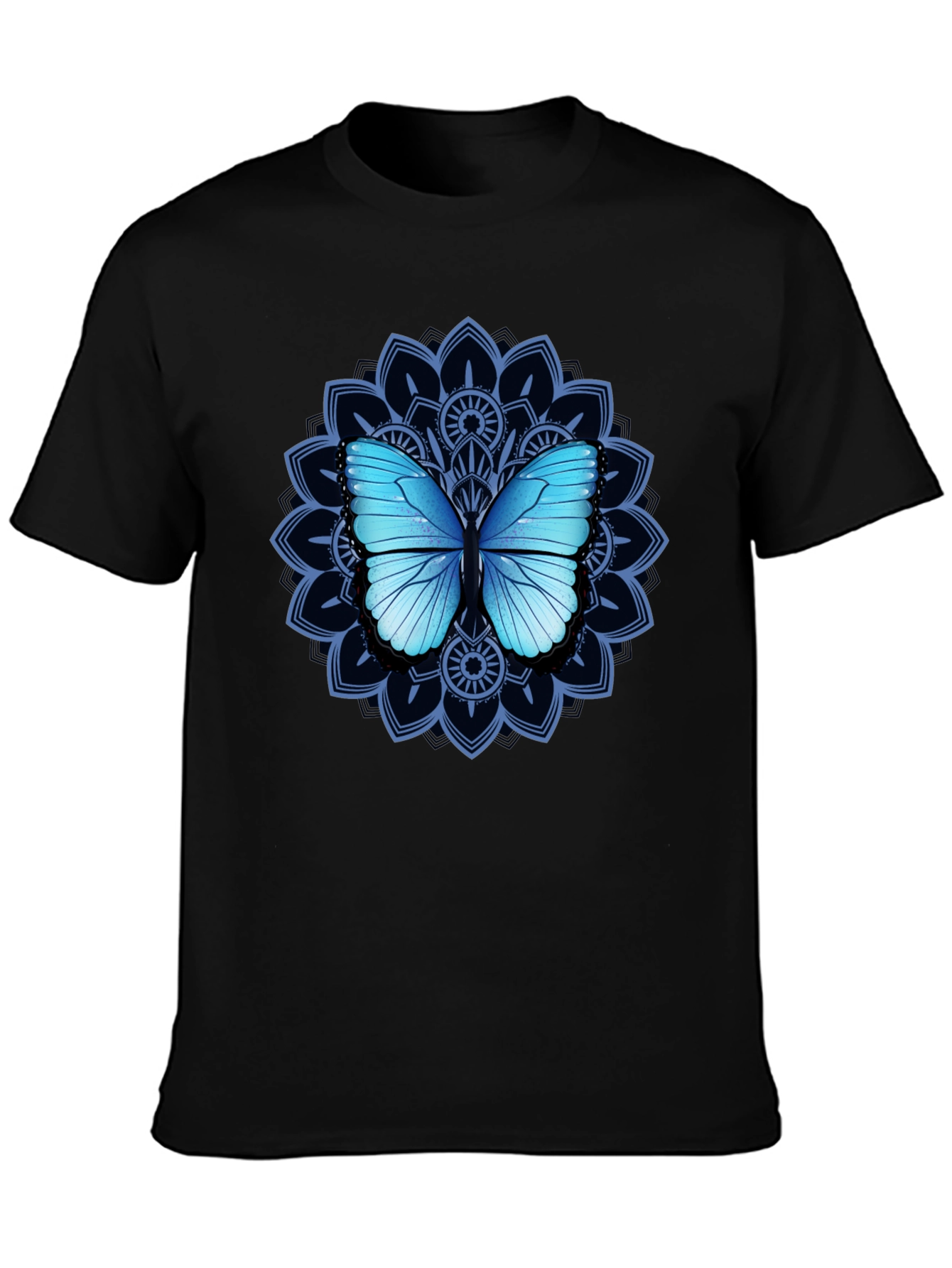 Butterfly Mandala Graphic Tee - Elegant Design