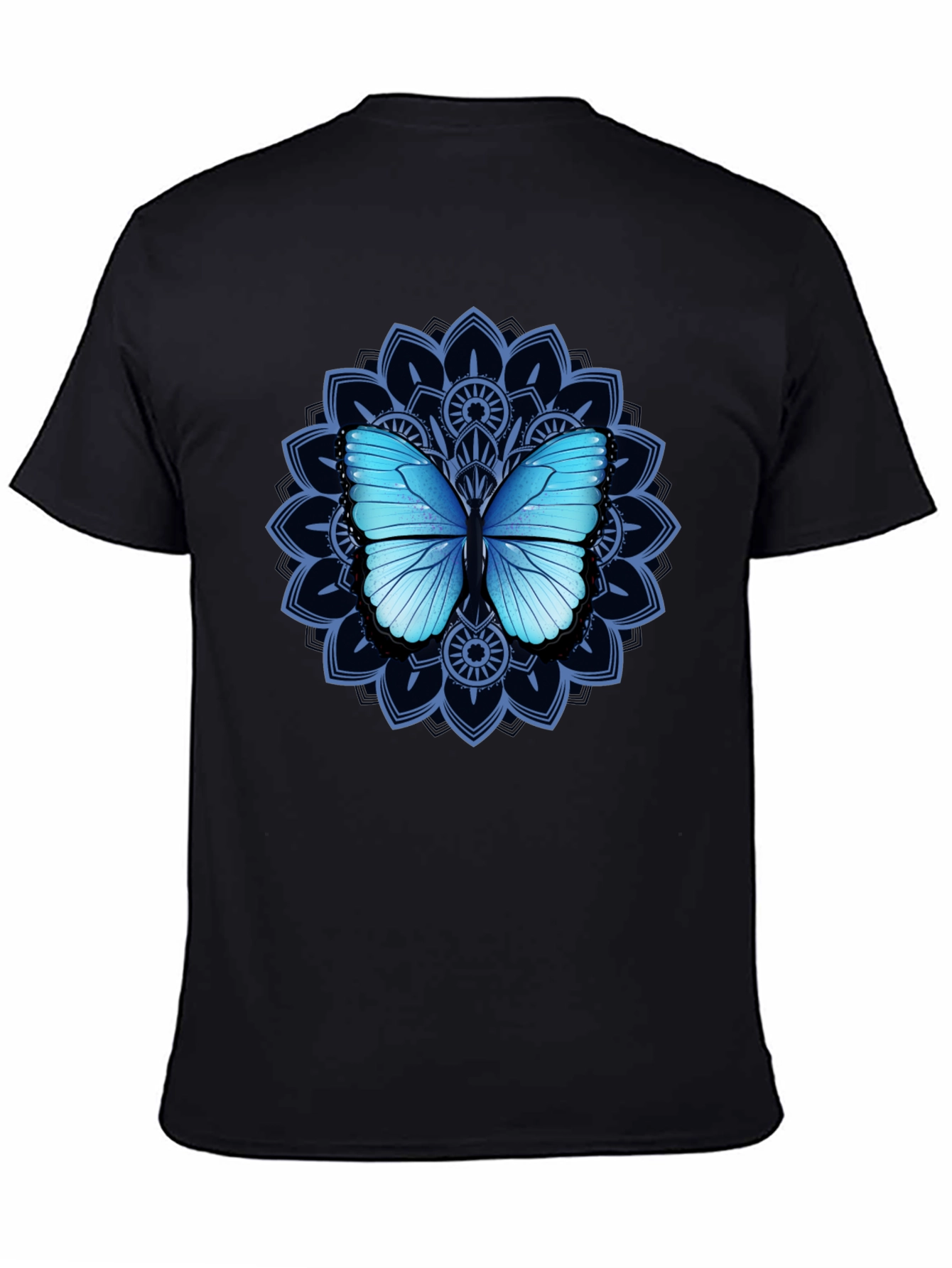 Butterfly Mandala Graphic Tee - Elegant Design