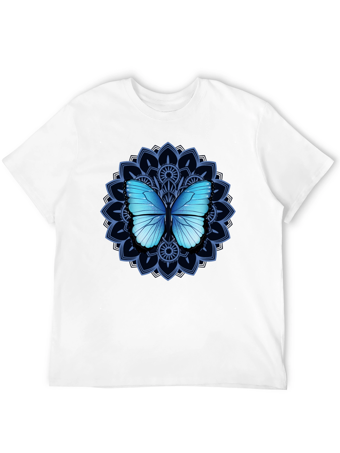 Butterfly Mandala Graphic Tee - Elegant Design