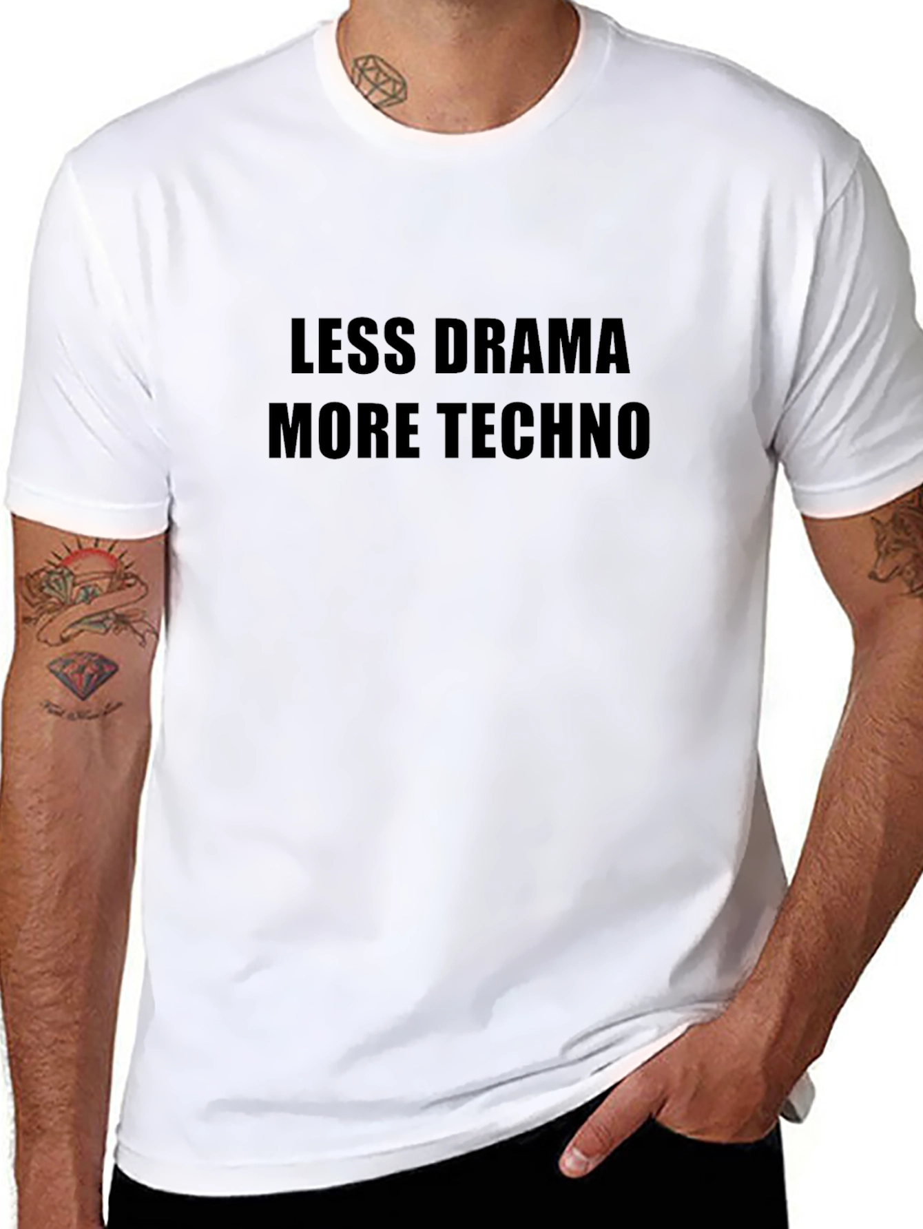 Less Drama More Techno Black T-Shirt