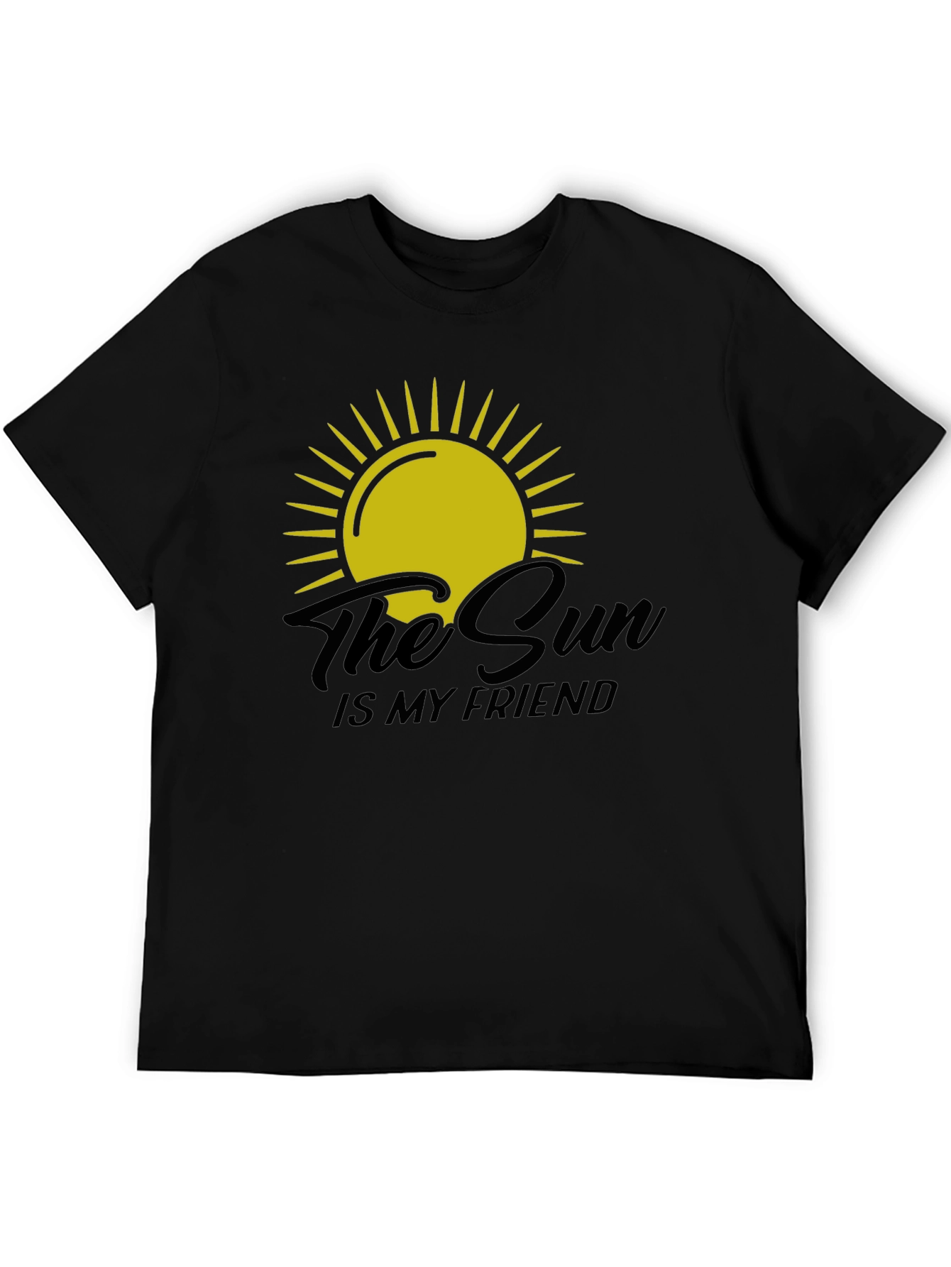 The Sun Is My Friend Black Graphic Tee