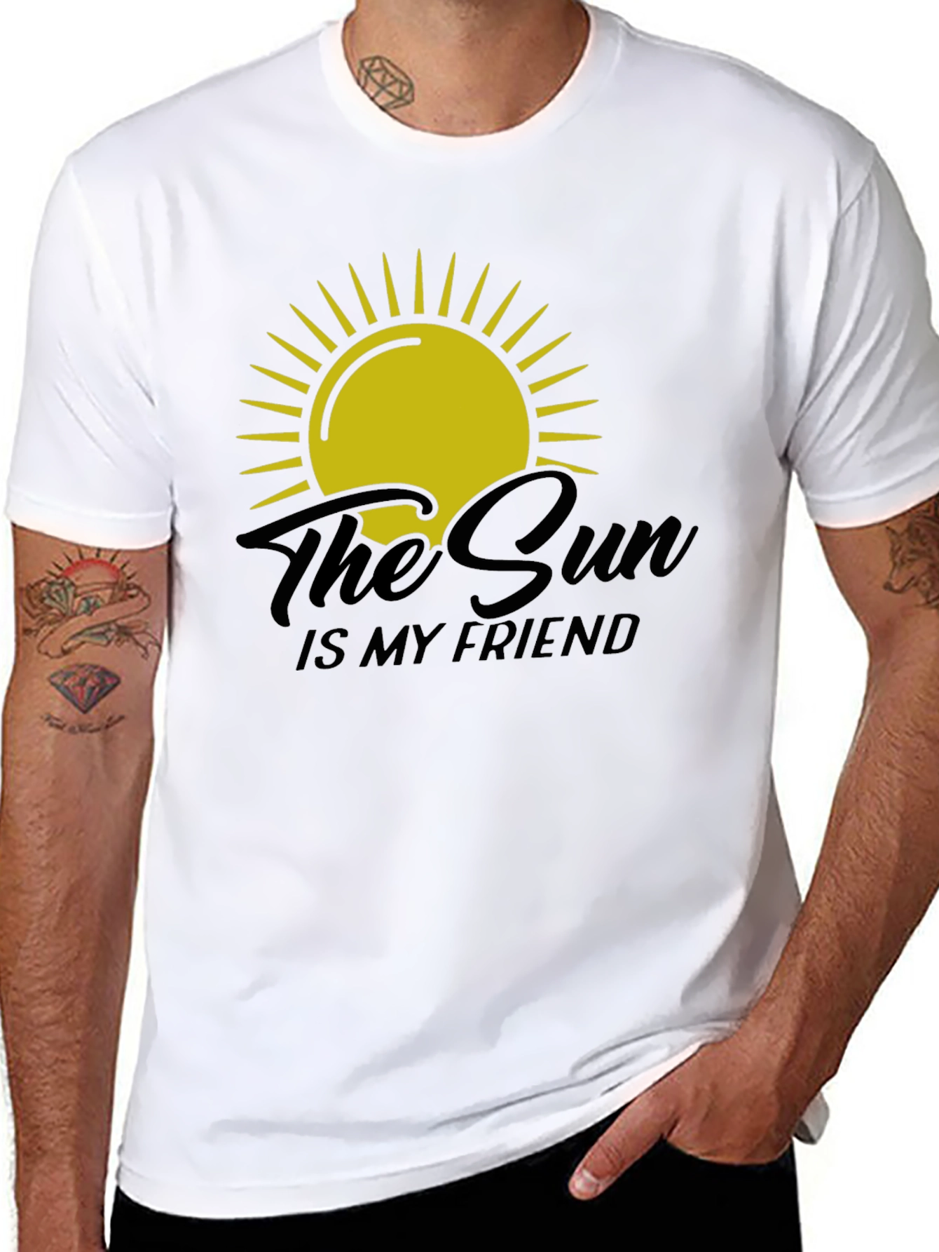 The Sun Is My Friend Black Graphic Tee
