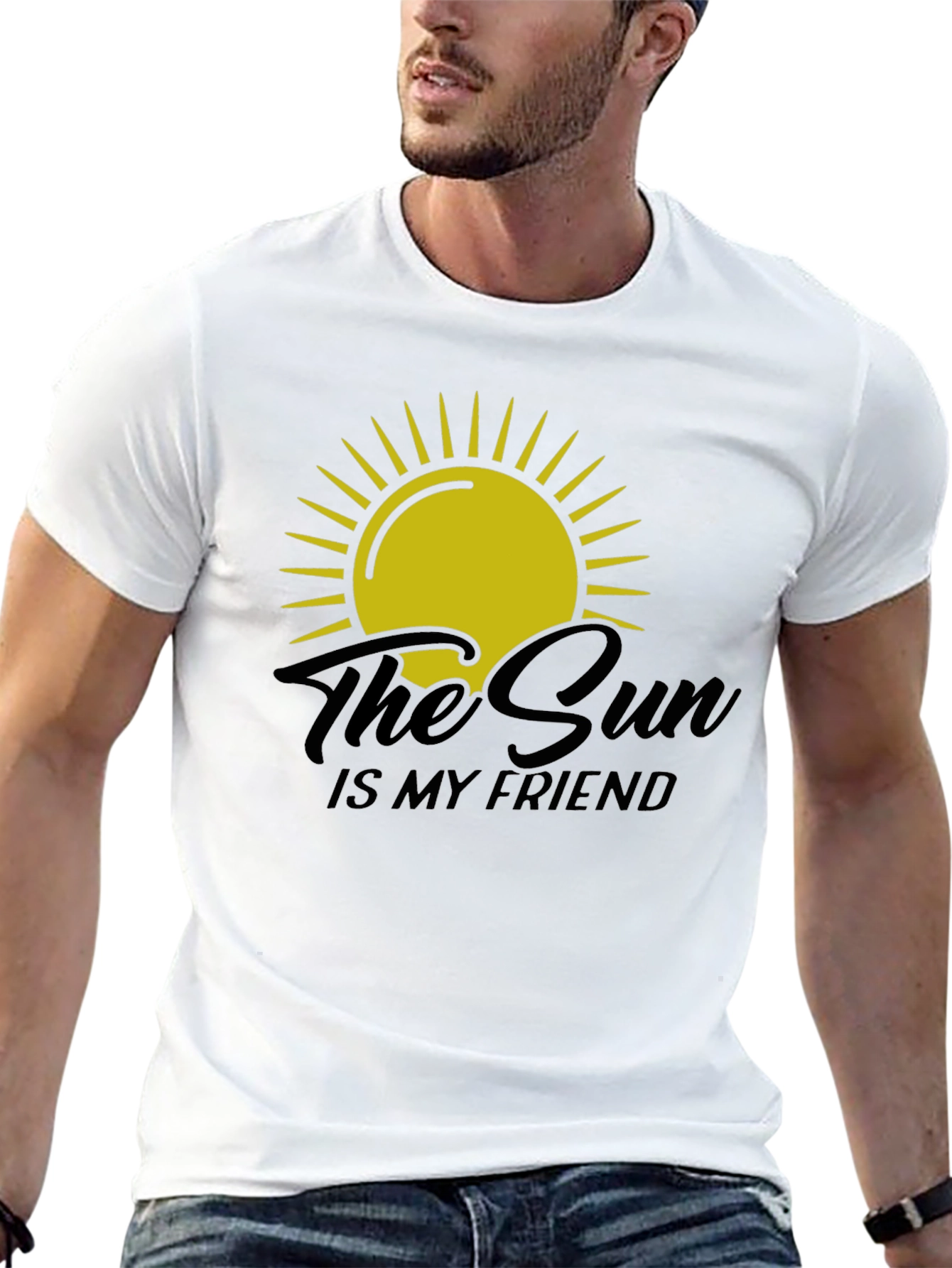 The Sun Is My Friend Black Graphic Tee