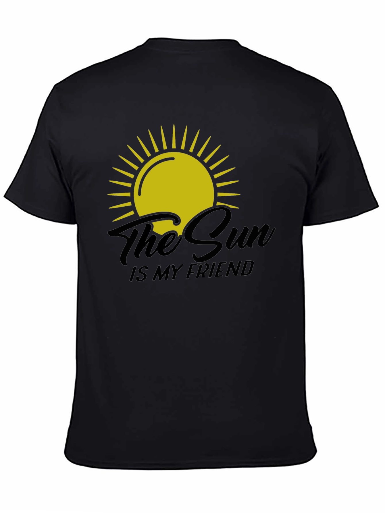 The Sun Is My Friend Black Graphic Tee