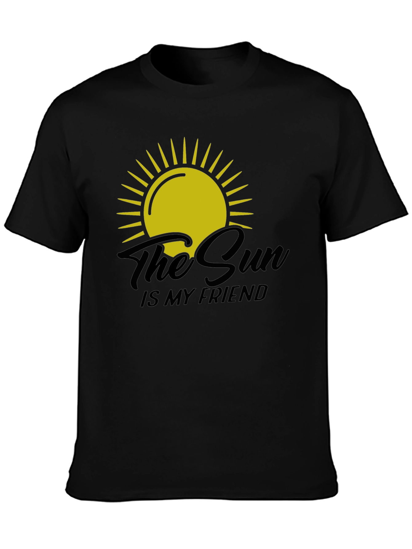 The Sun Is My Friend Black Graphic Tee