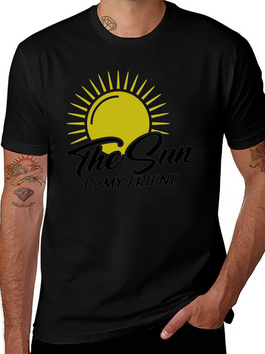 The Sun Is My Friend Black Graphic Tee