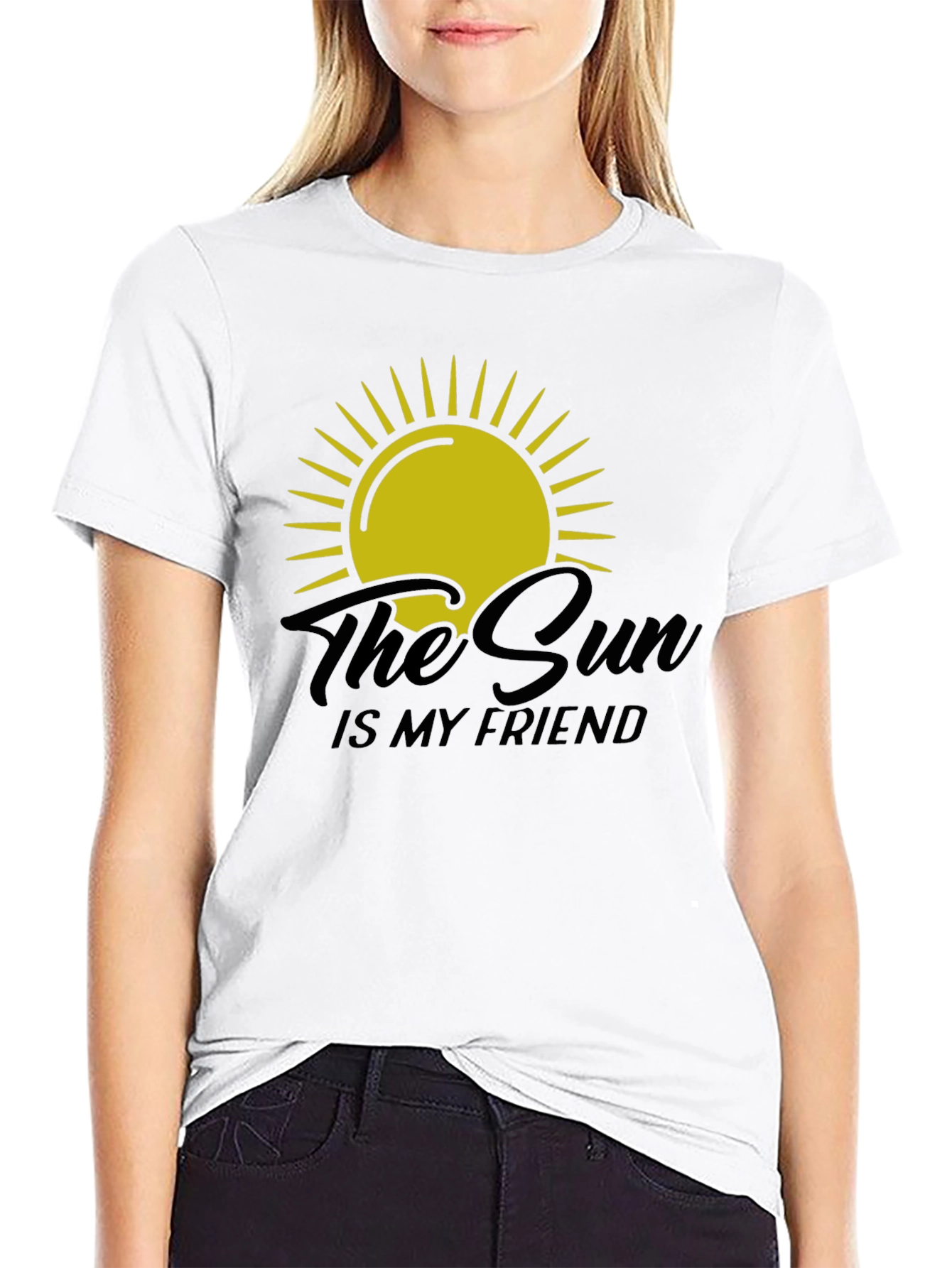 The Sun Is My Friend Black Graphic Tee