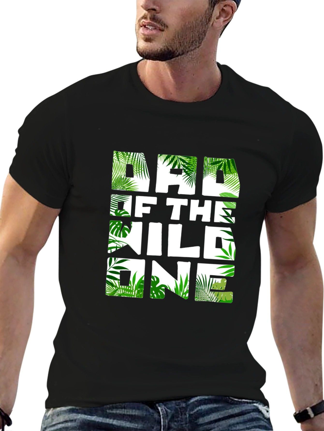 Dad of the Wild One Jungle Print T-Shirt