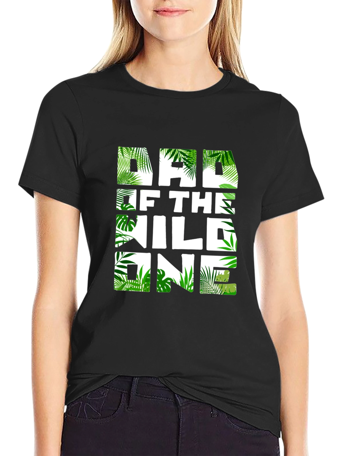 Dad of the Wild One Jungle Print T-Shirt