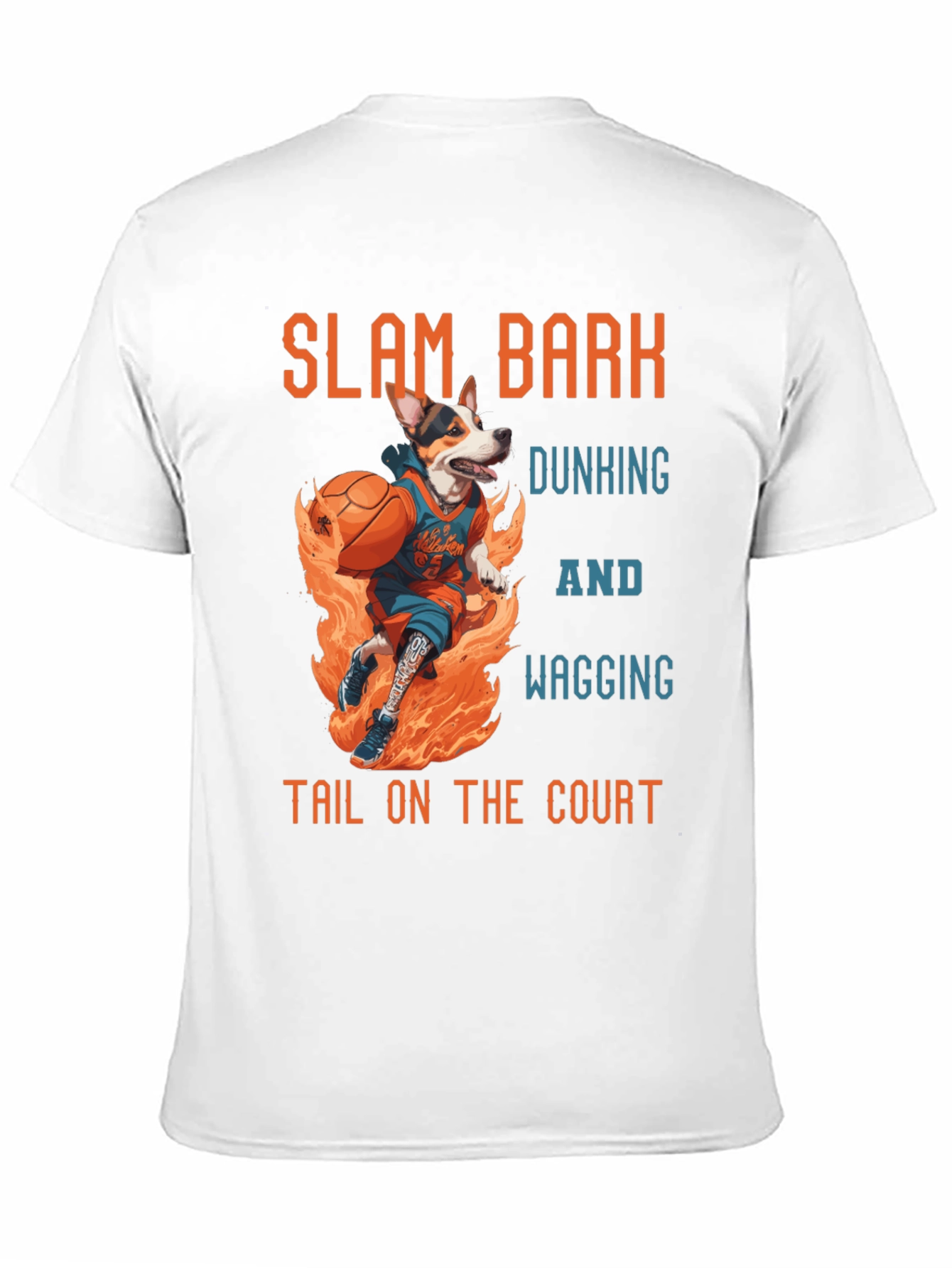 Slam Bark Basketball Dog T-Shirt – Funny Sports Dog Tee