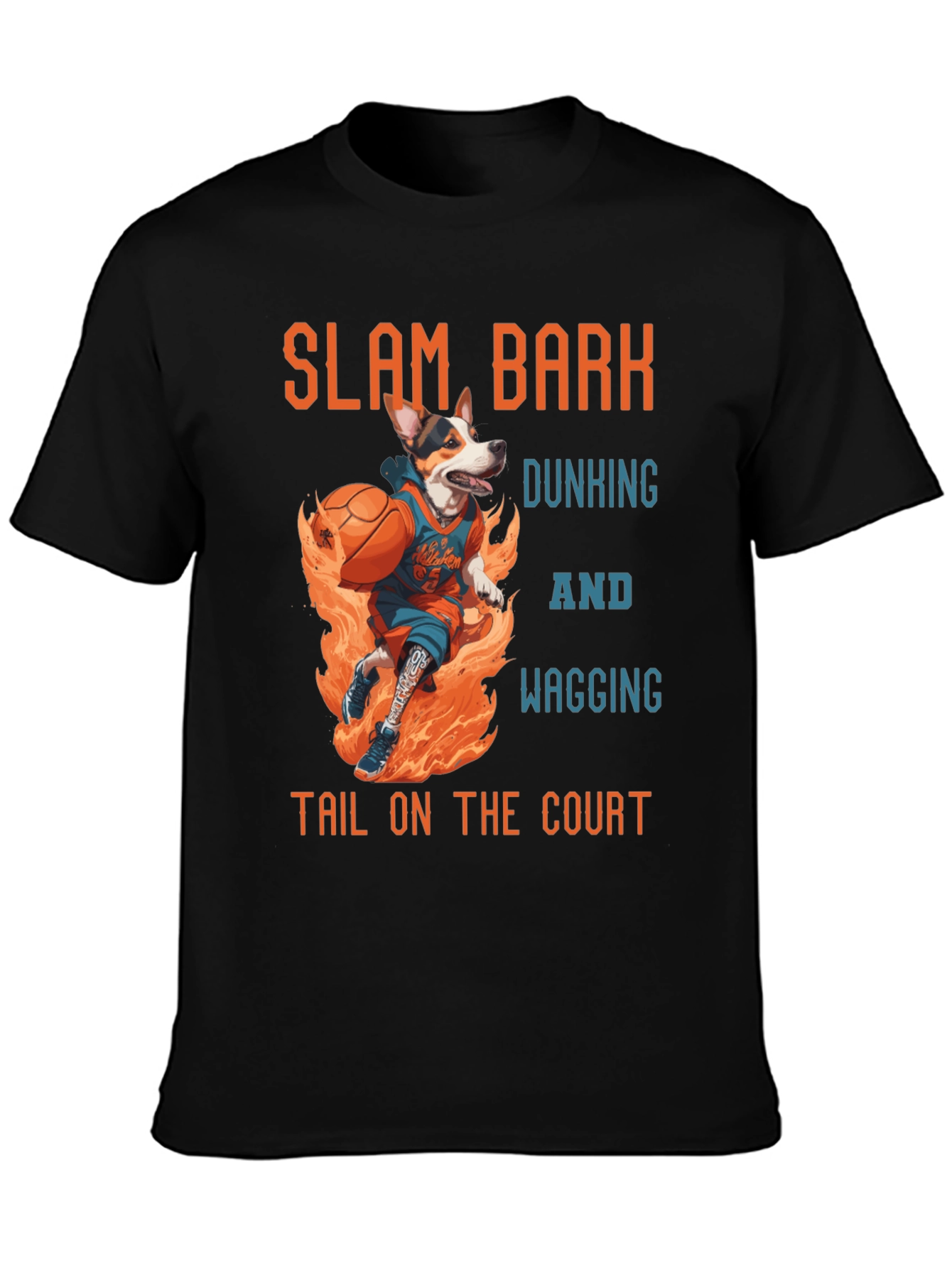 Slam Bark Basketball Dog T-Shirt – Funny Sports Dog Tee