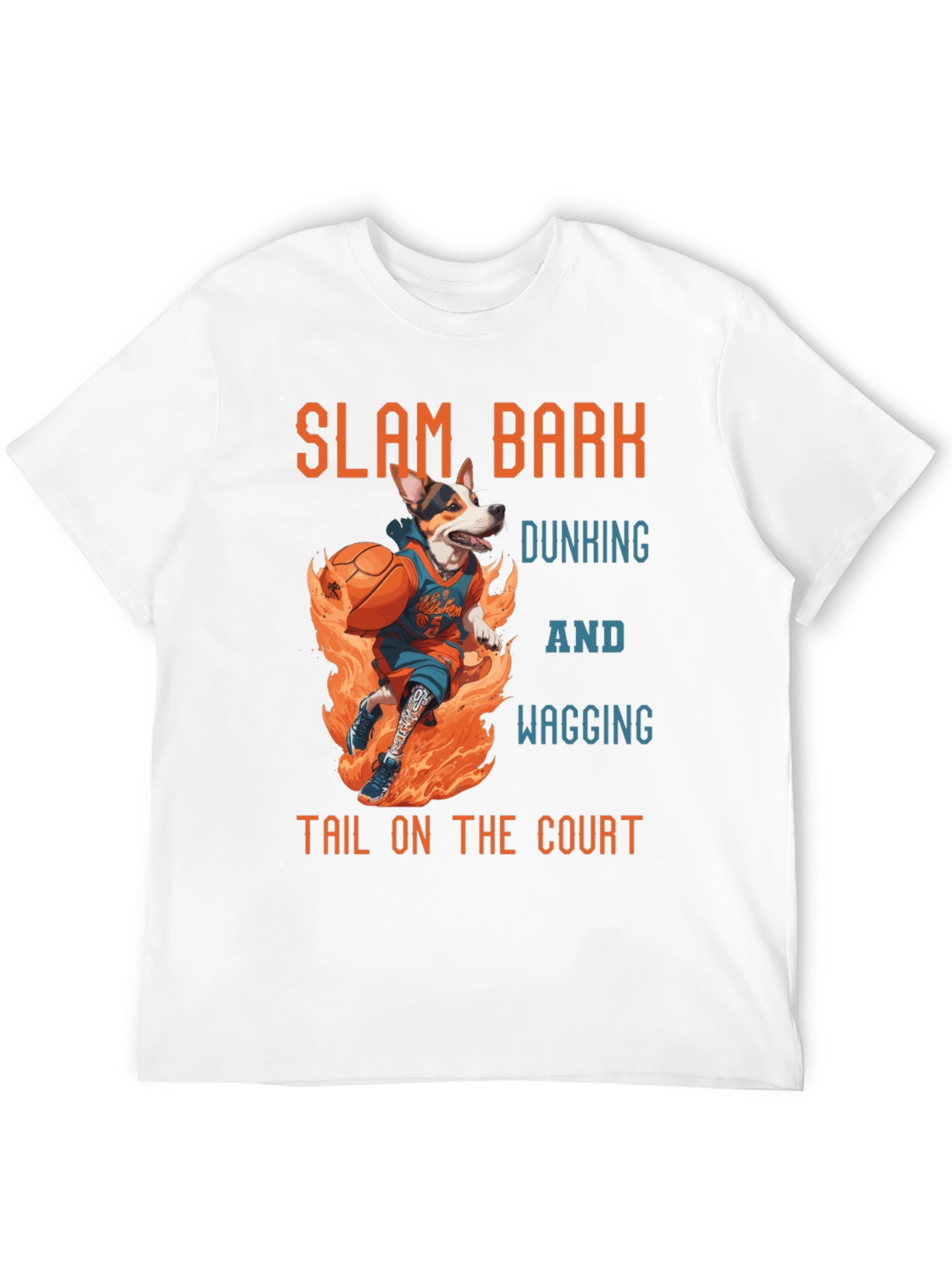 Slam Bark Basketball Dog T-Shirt – Funny Sports Dog Tee
